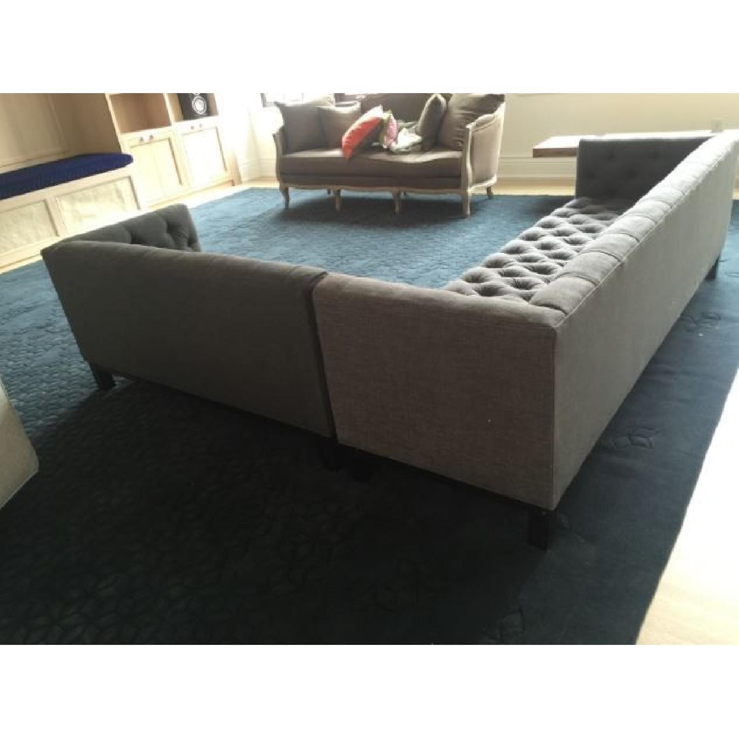 Two-Tone Tufted Gray Sectional - image-2