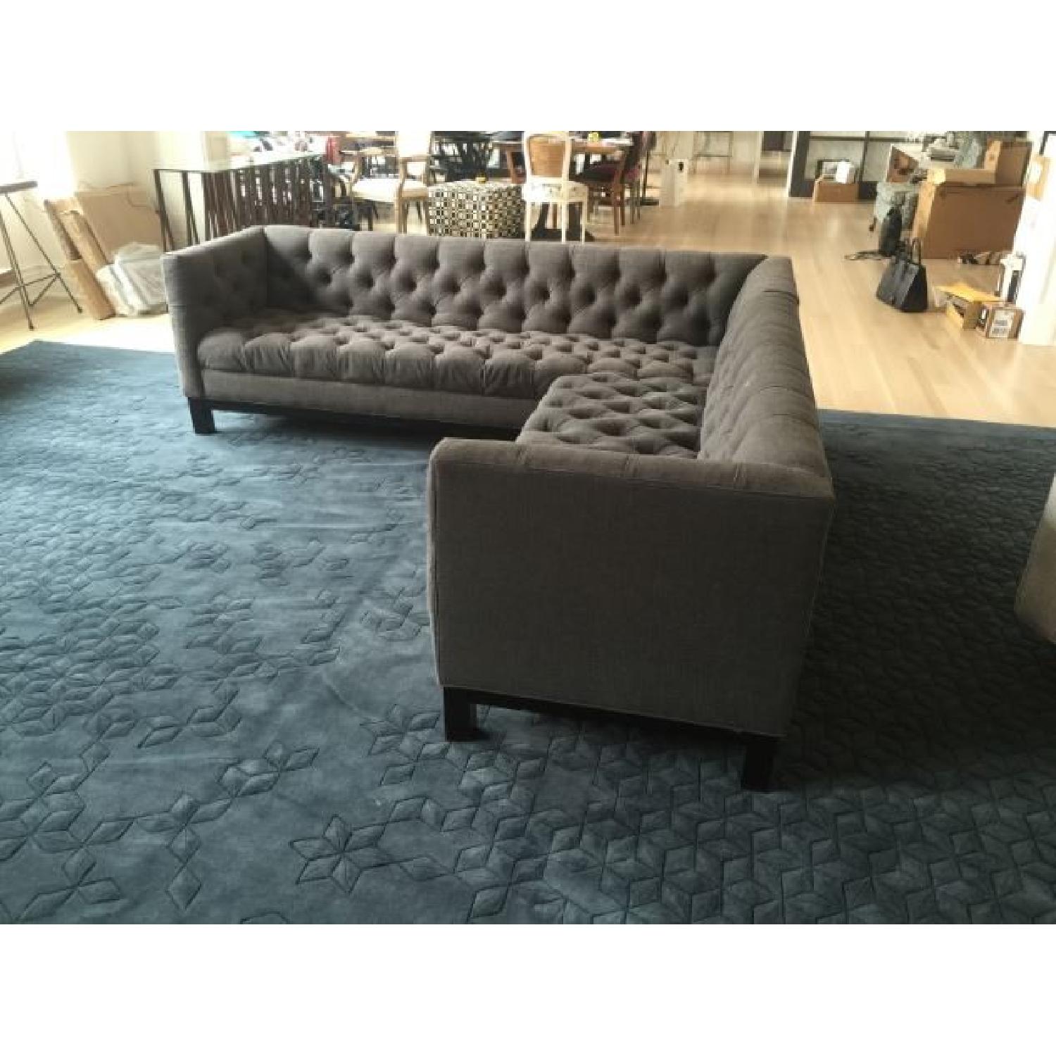 Two-Tone Tufted Gray Sectional - image-3