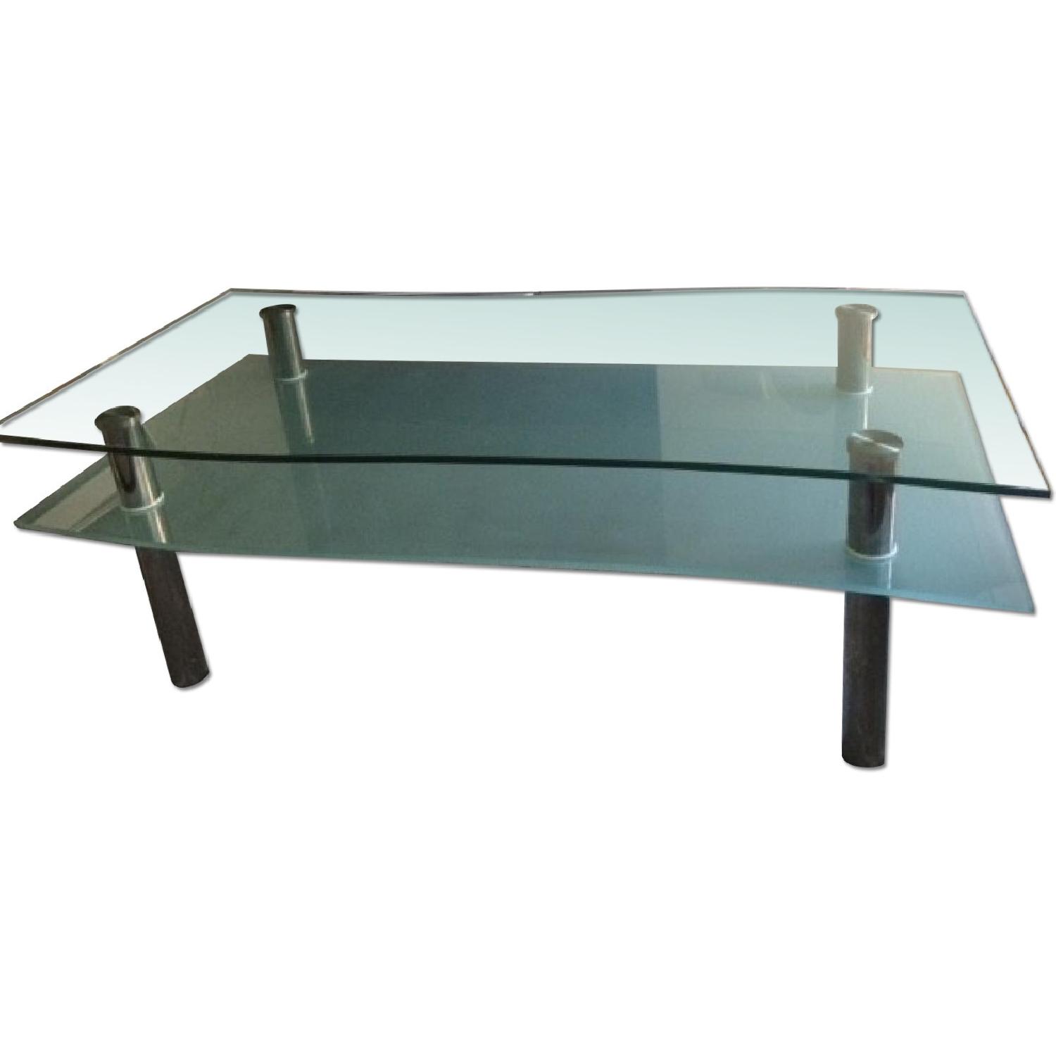 Double Pane Glass Coffee Table - image-0