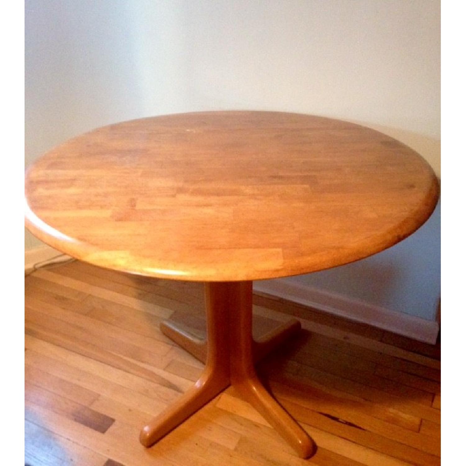 Round Drop-Leaf Pedestal Dining Table - image-1