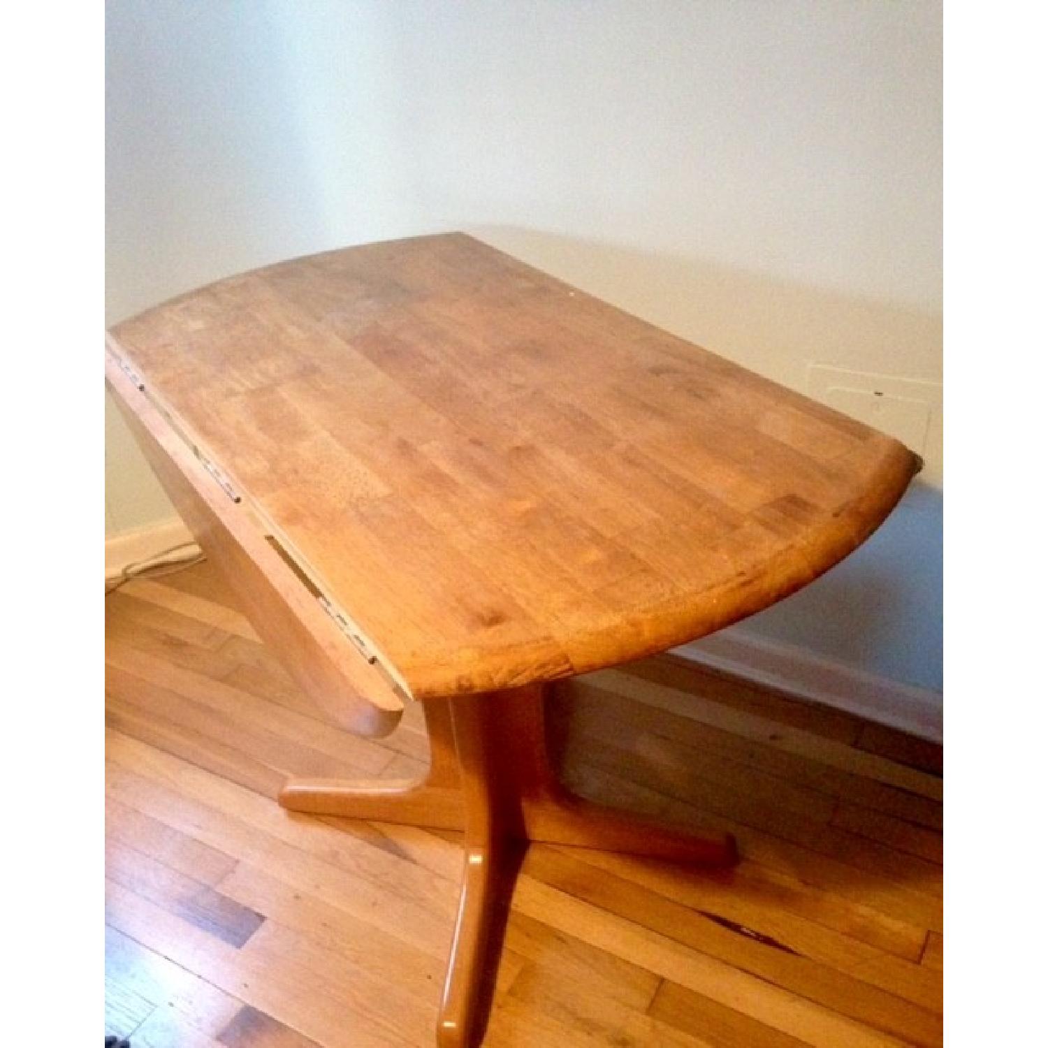 Round Drop-Leaf Pedestal Dining Table - image-3