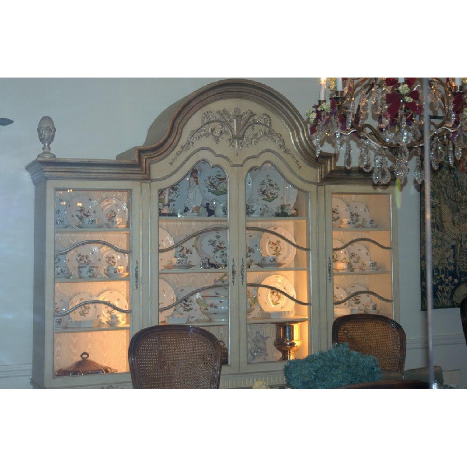 French Provincial Louis XV Style Lighted China Cabinet - image-1