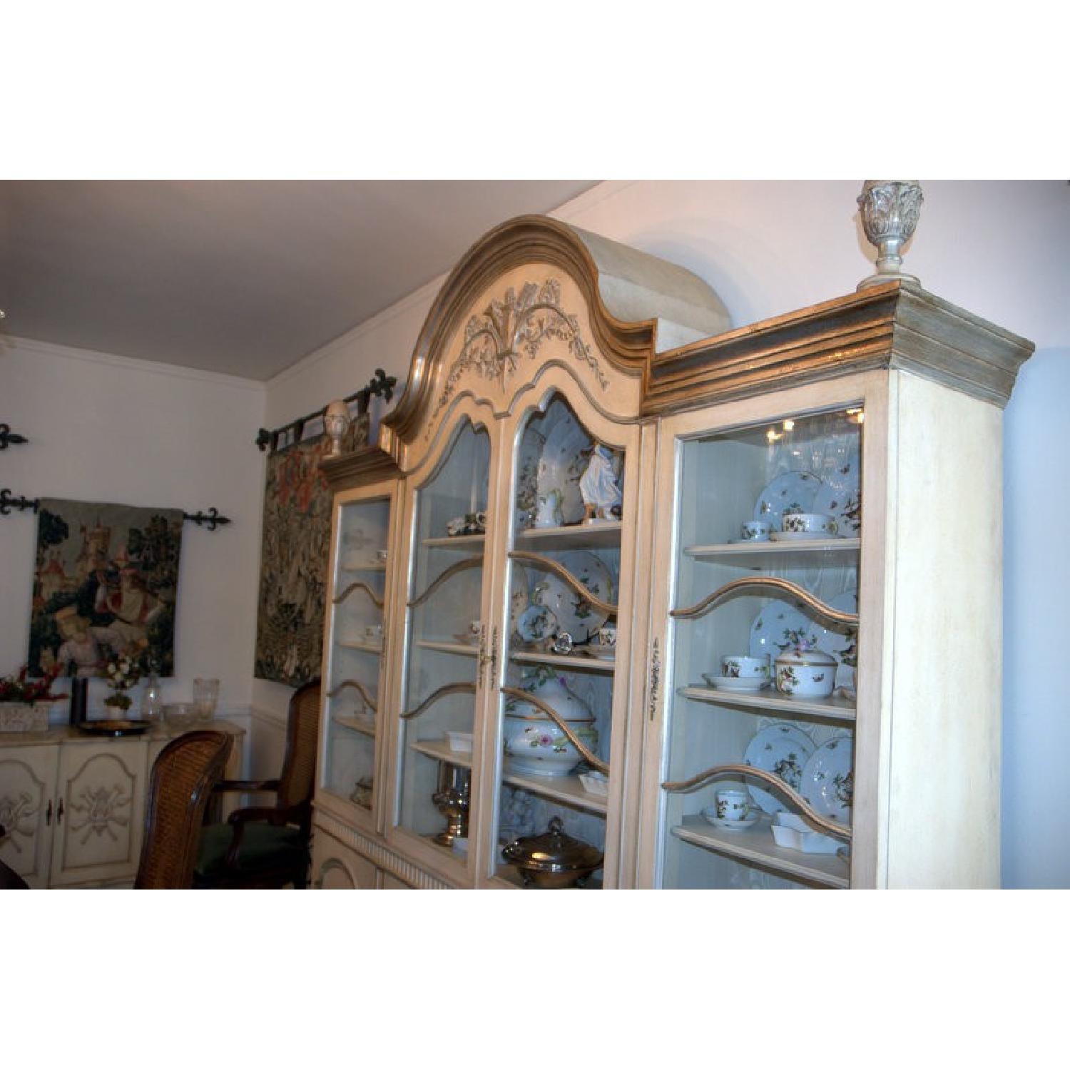 French Provincial Louis XV Style Lighted China Cabinet - image-3