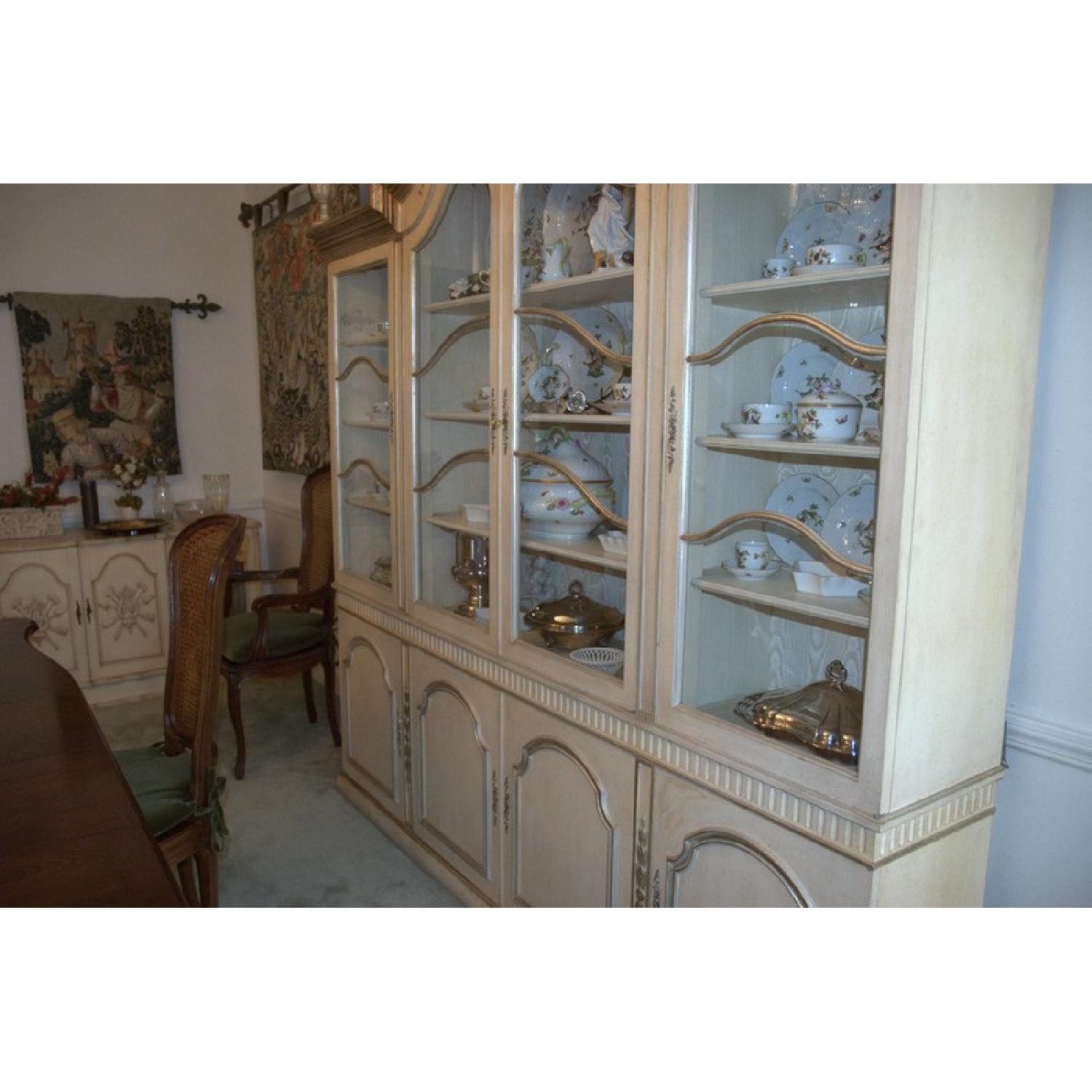 French Provincial Louis XV Style Lighted China Cabinet - image-4