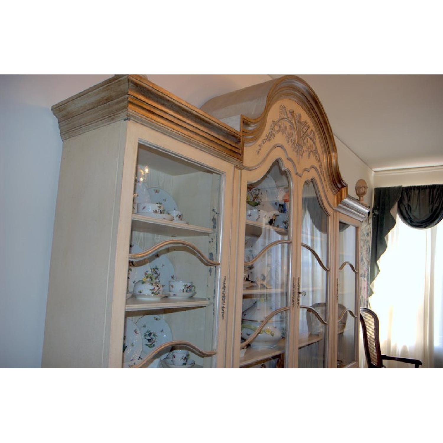 French Provincial Louis XV Style Lighted China Cabinet - image-5