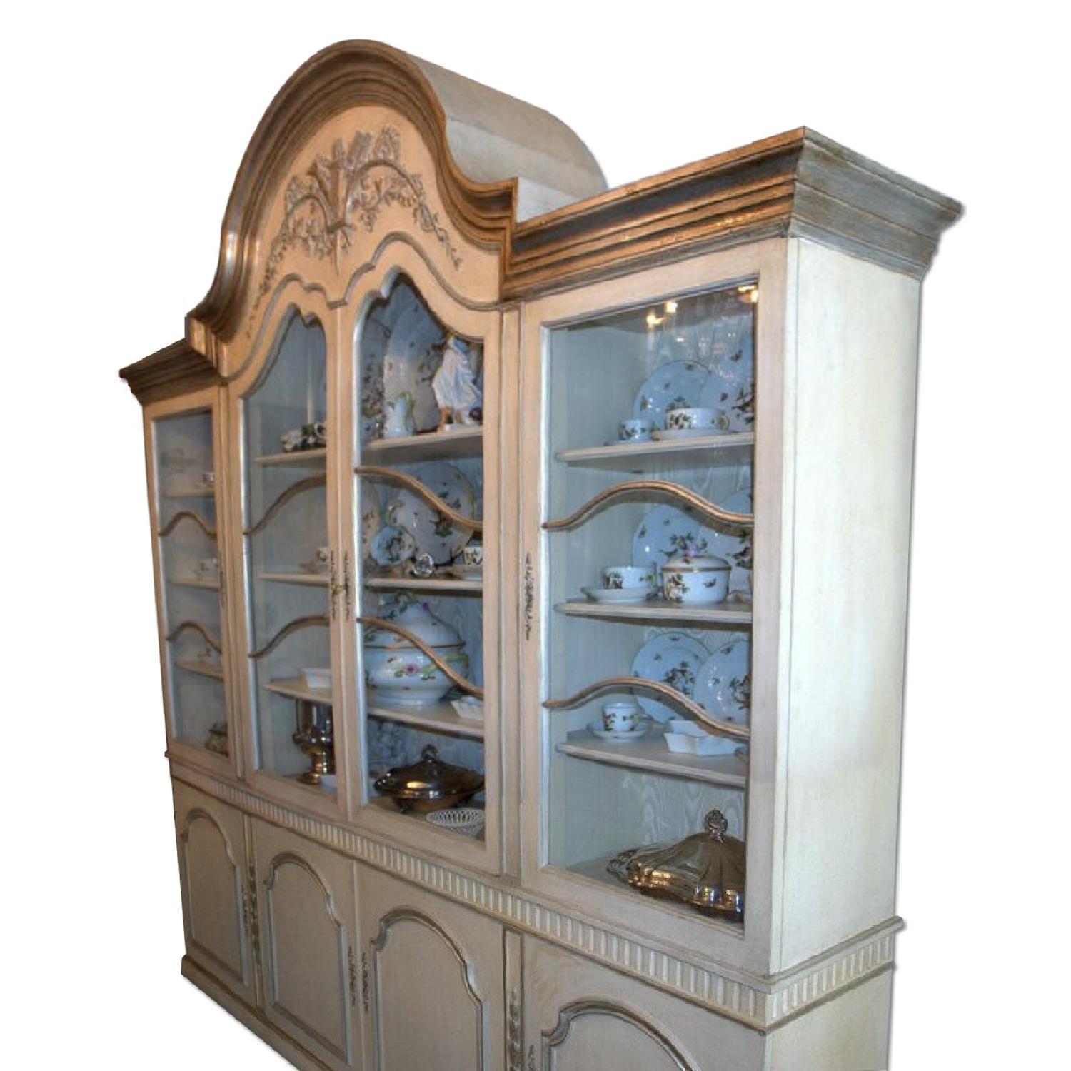 French Provincial Louis XV Style Lighted China Cabinet - image-0