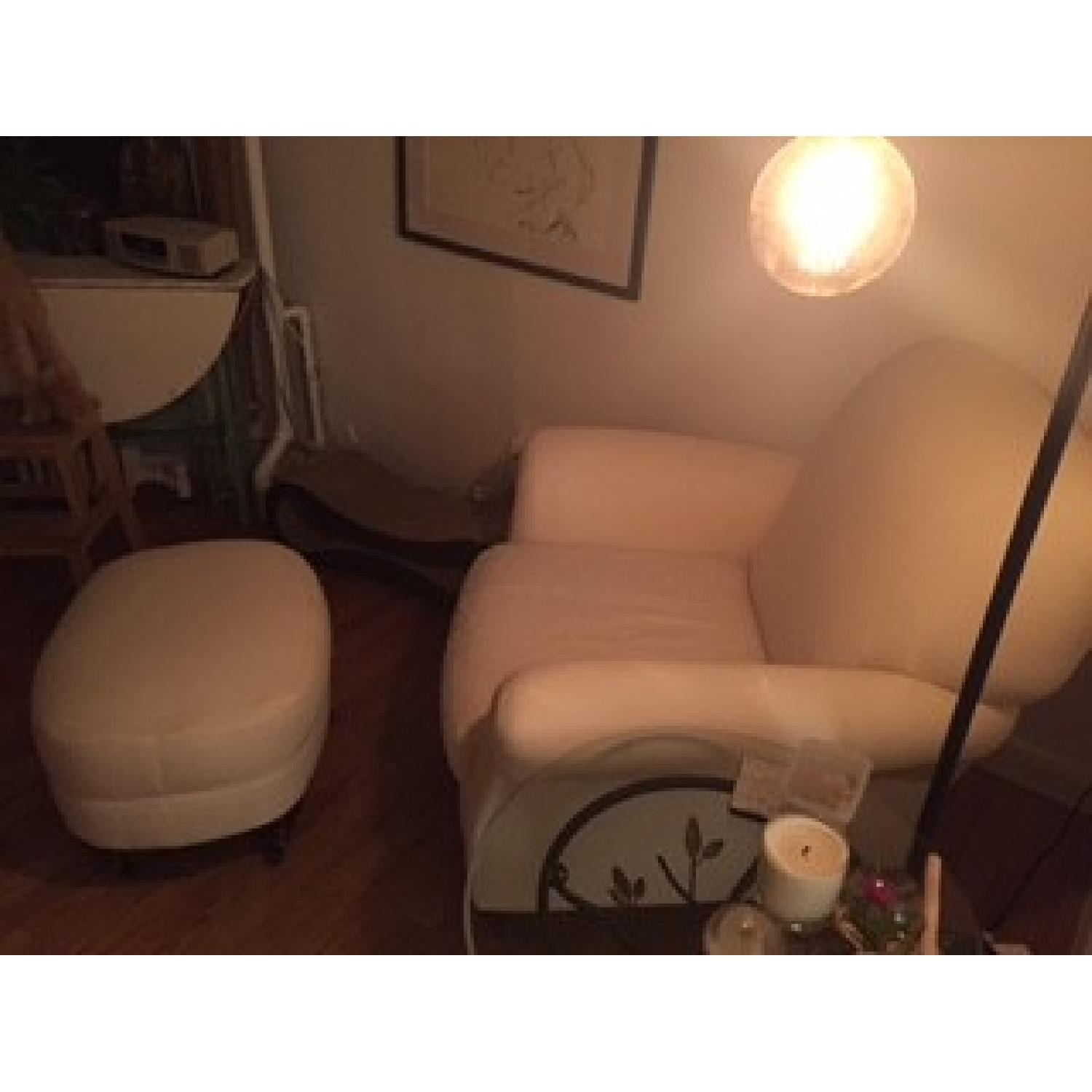 Pottery Barn Chair & Ottoman - image-1