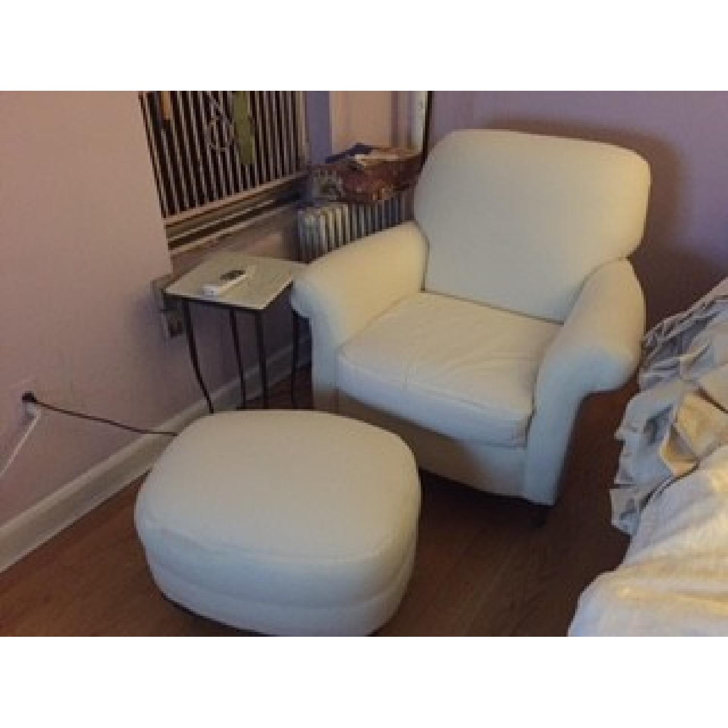 Pottery Barn Chair & Ottoman - image-3