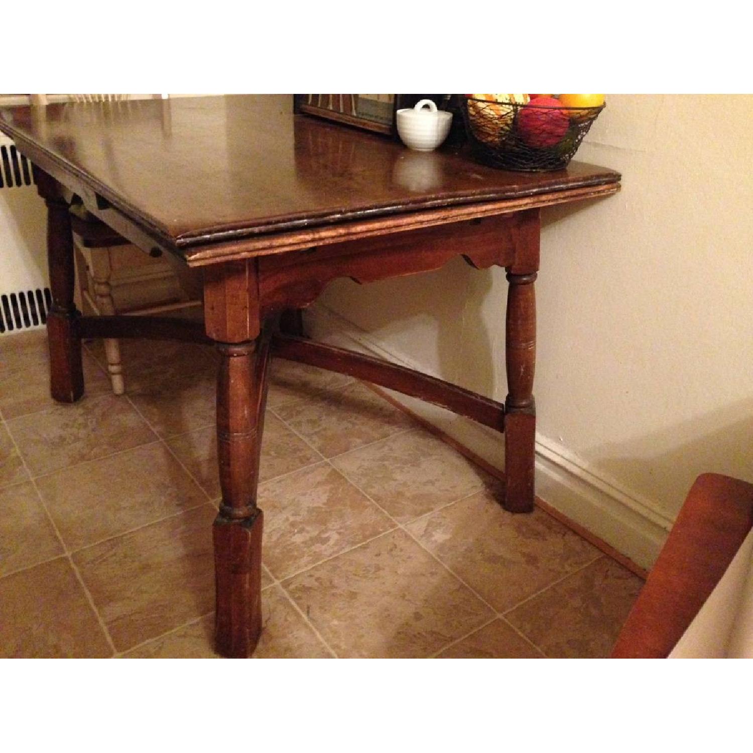 Antique Bird's Eye Maple Dining Table - image-1