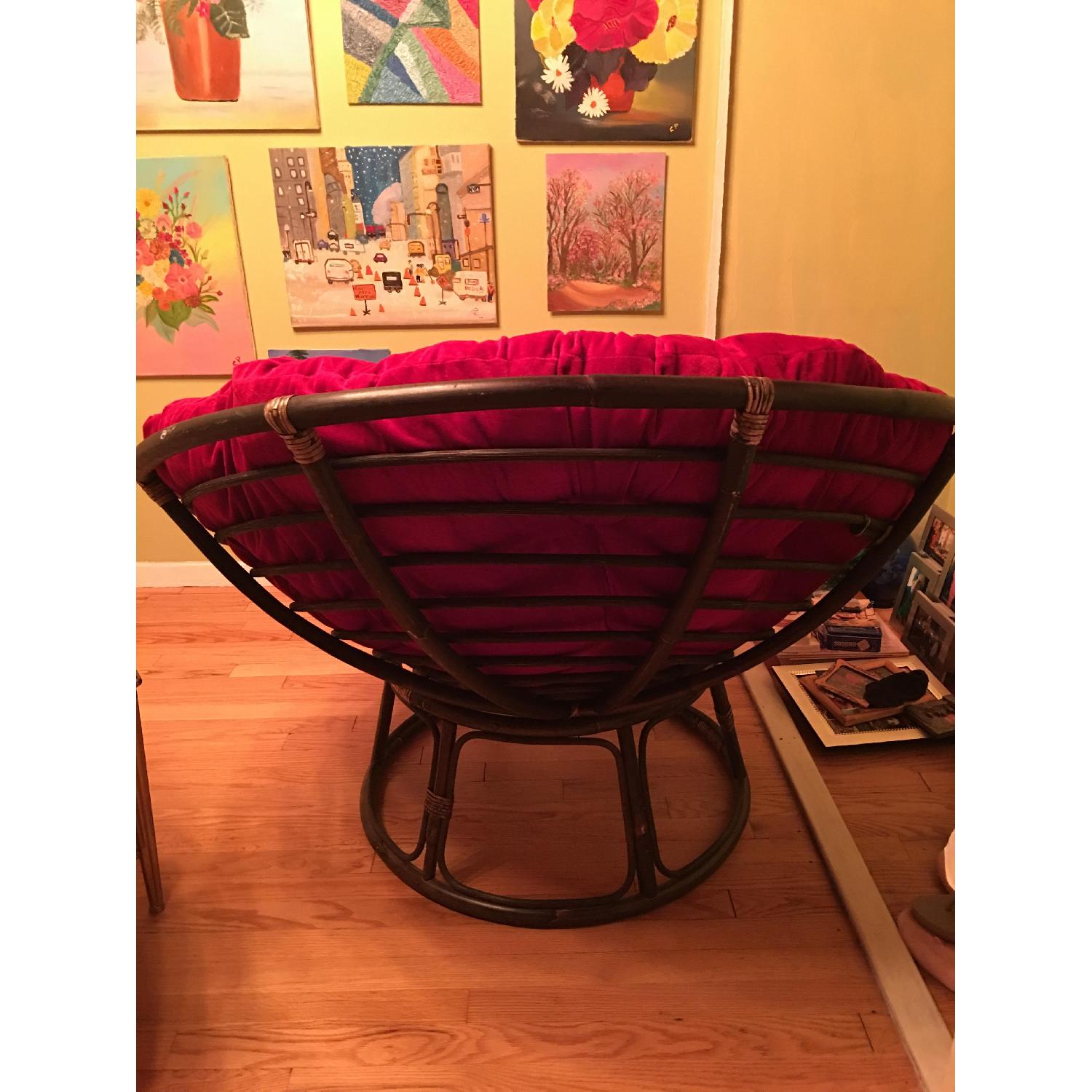 Pier 1 Imports Red Velvet & Bamboo Accent Chair - image-3