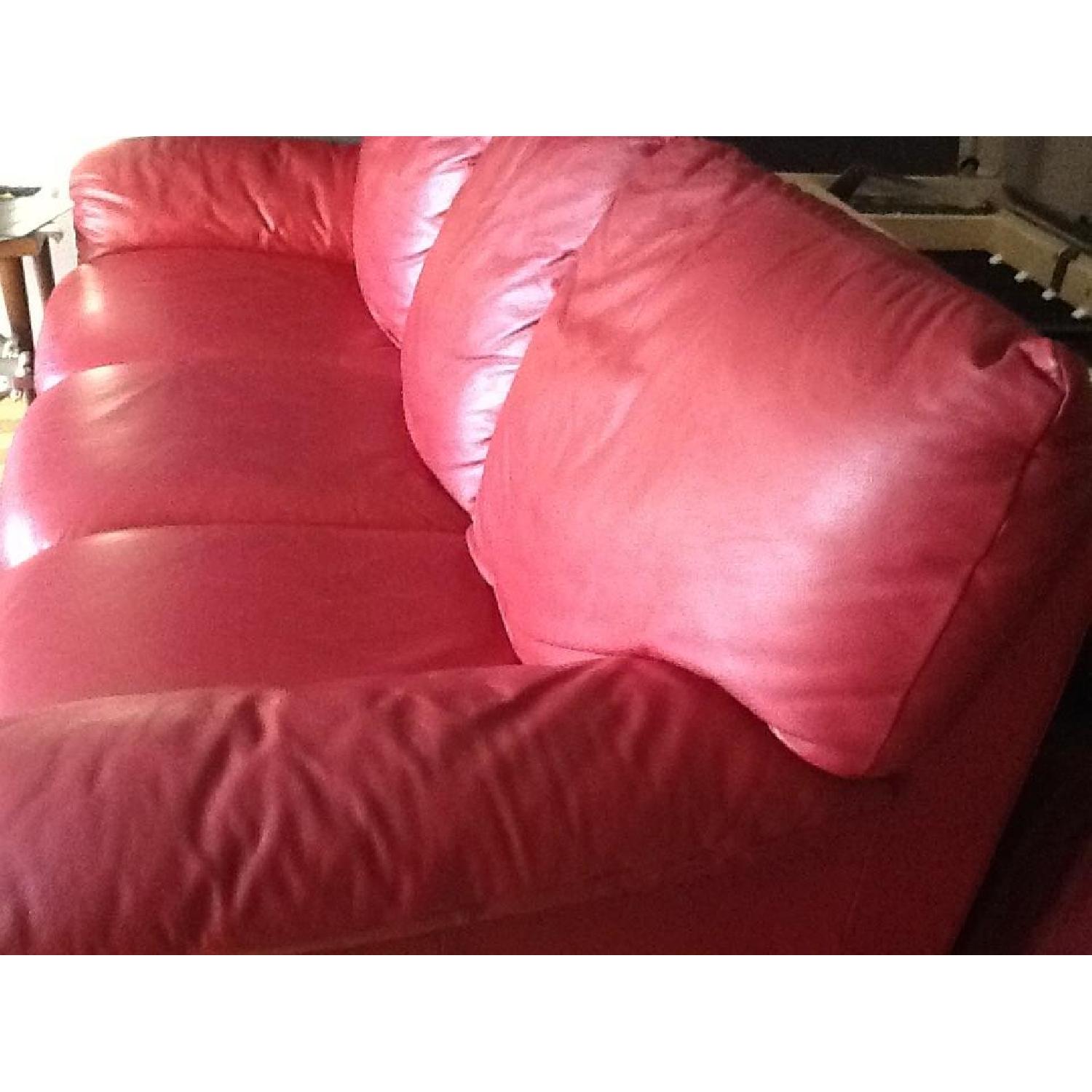 Red Leather Sofa - image-2