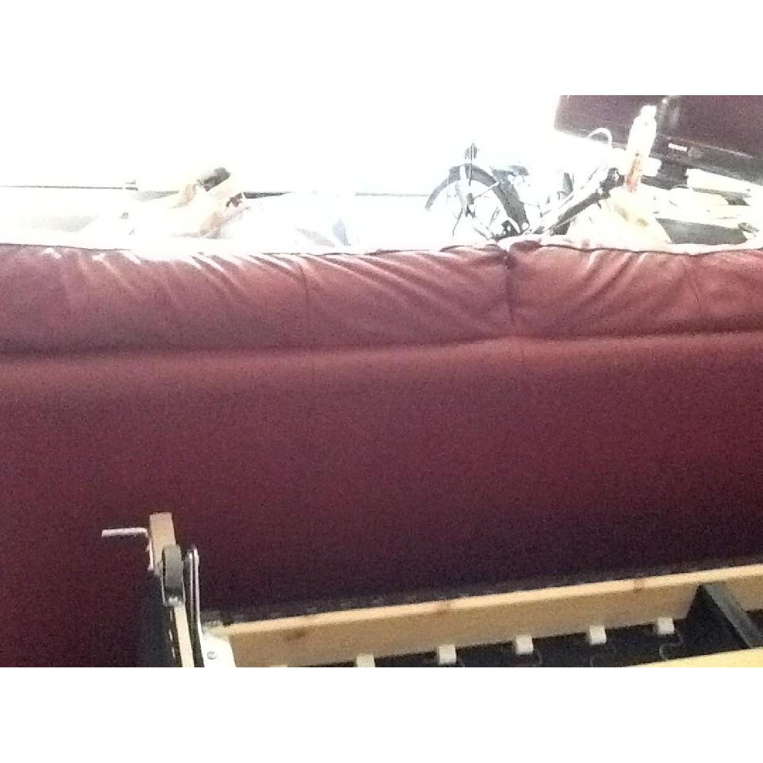 Red Leather Sofa - image-3