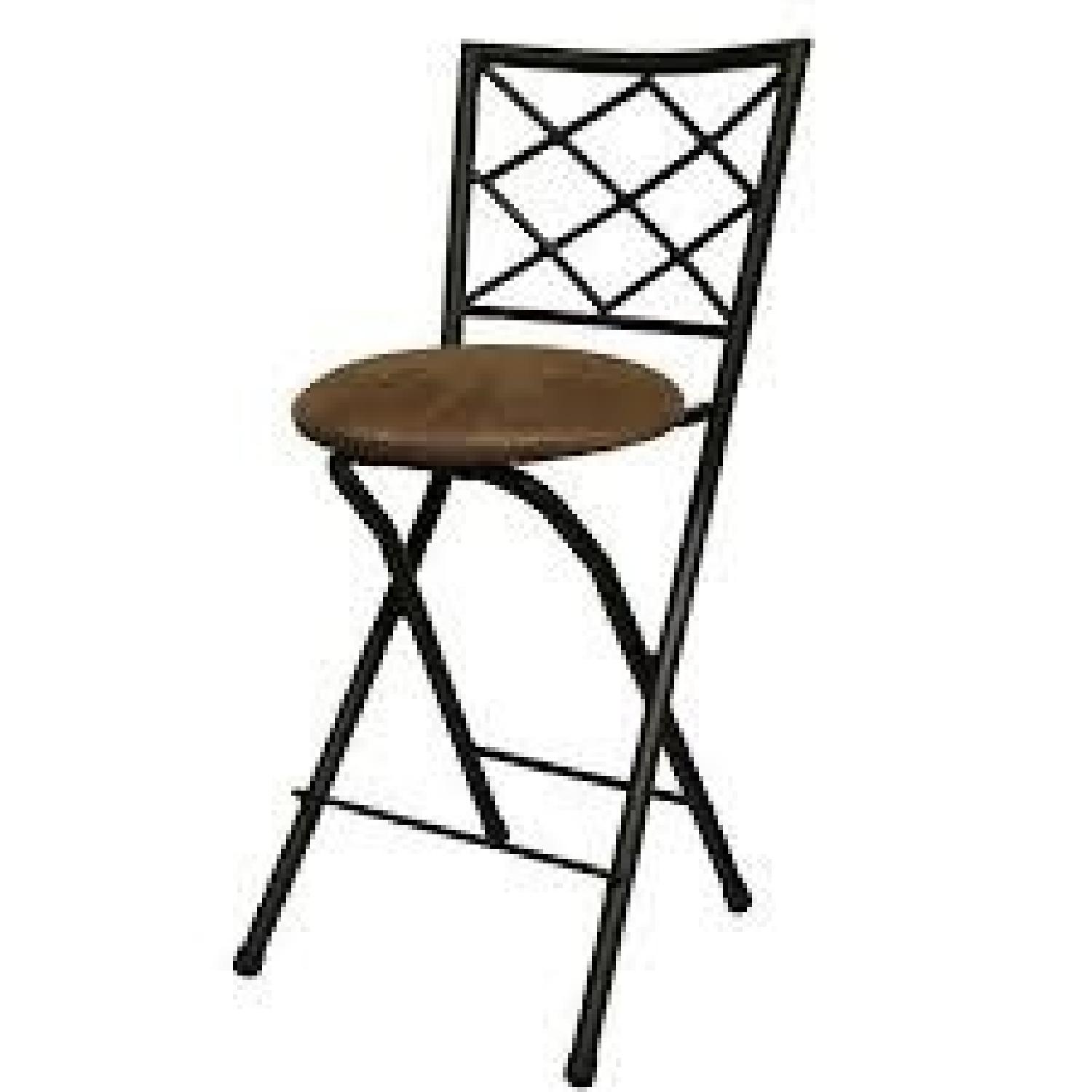 Diamond X-Back Folding Bronze Barstool - image-0