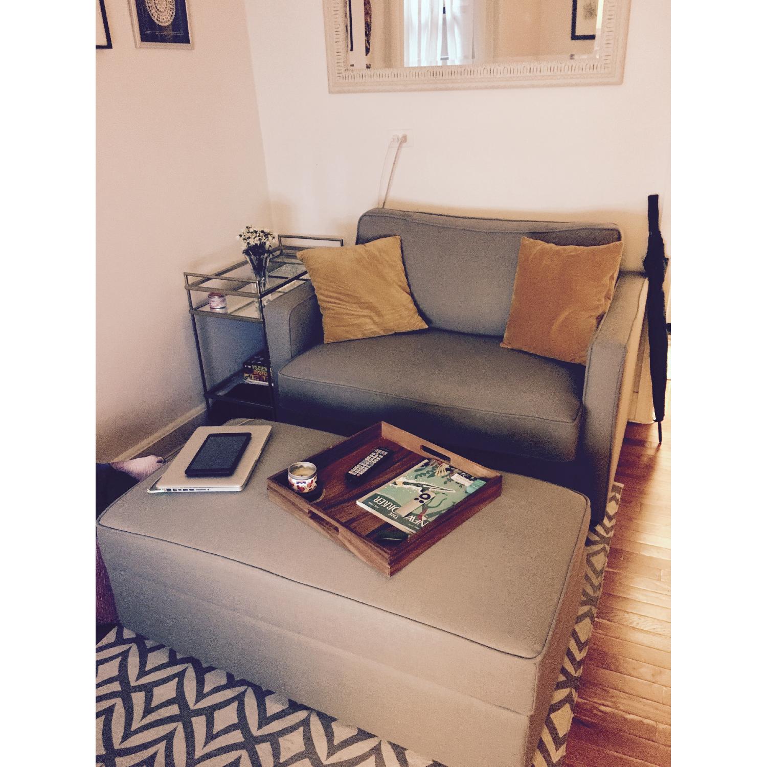 2-Seater w/ Pullout Bed & Storage Ottoman - image-3