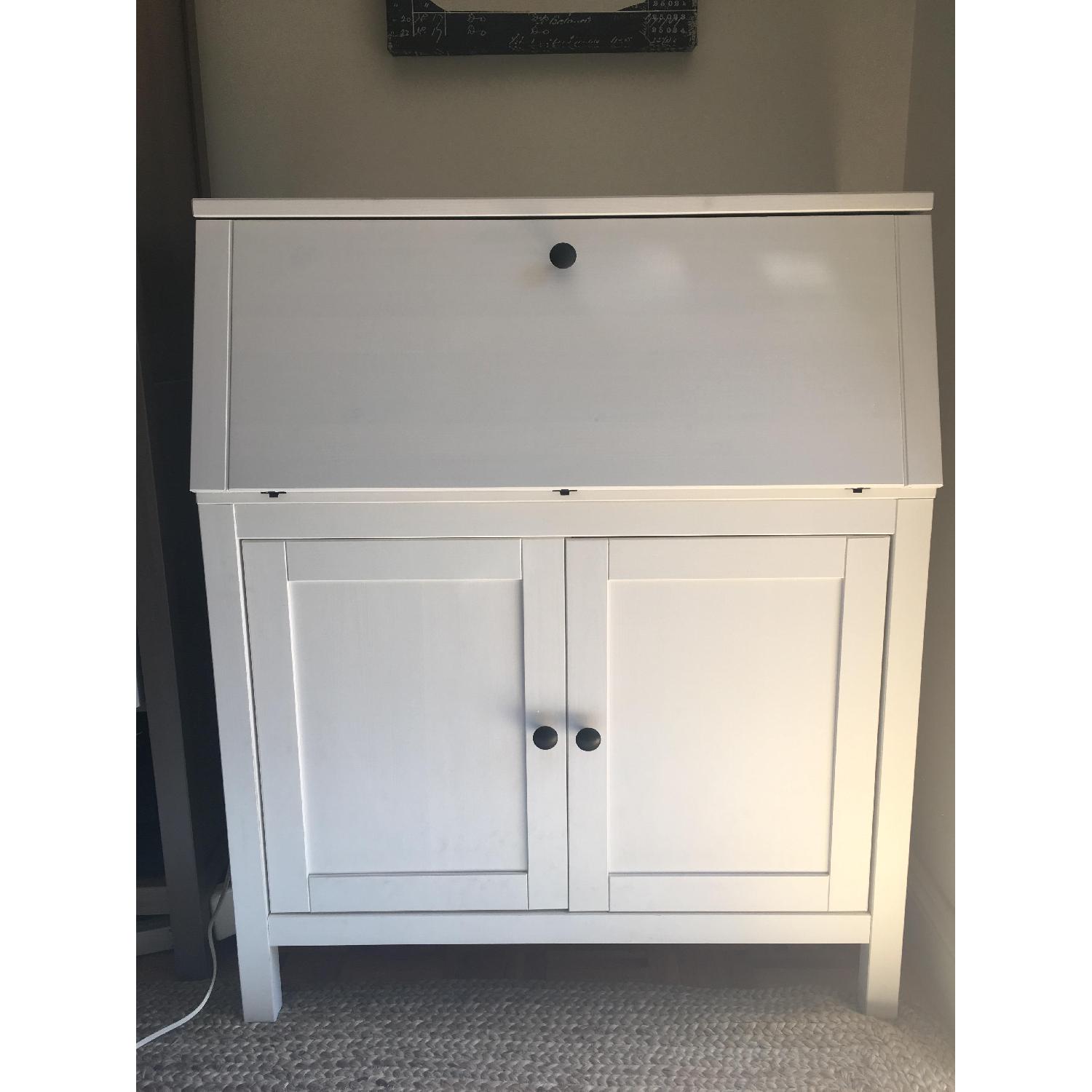 Ikea Hemnes White Secretary Desk - image-1