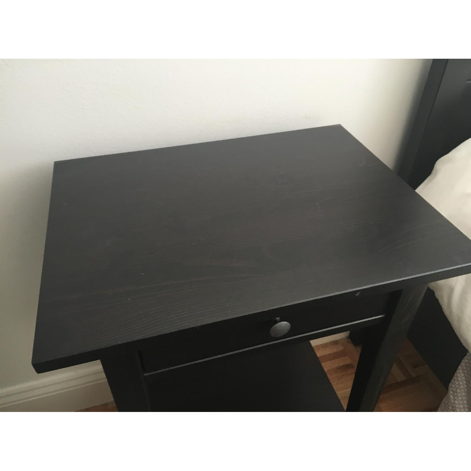 Ikea Hemnes BlackBrown Bedside Table AptDeco