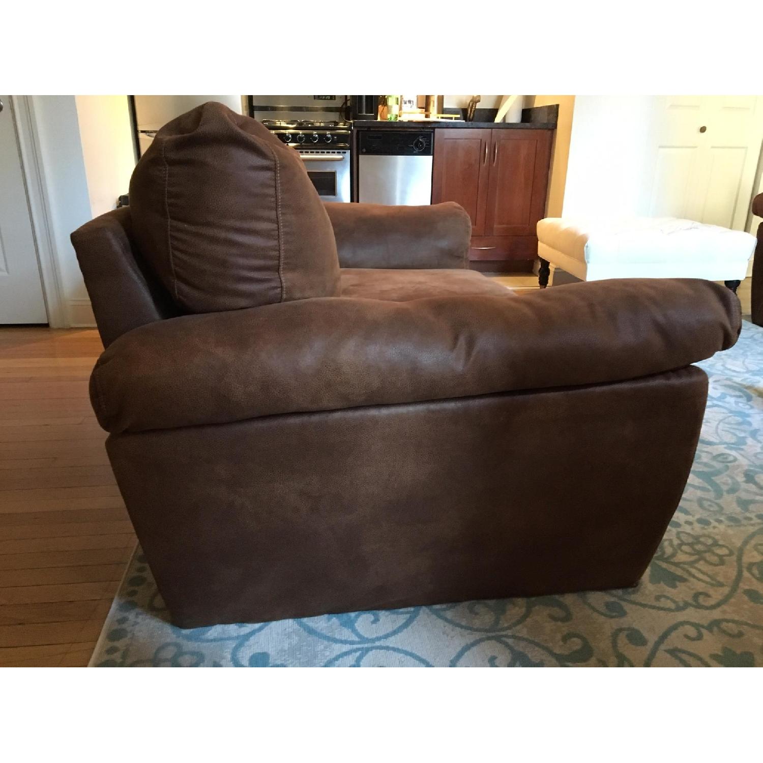 American Signature Furniture Microfiber Brown Couch - image-6