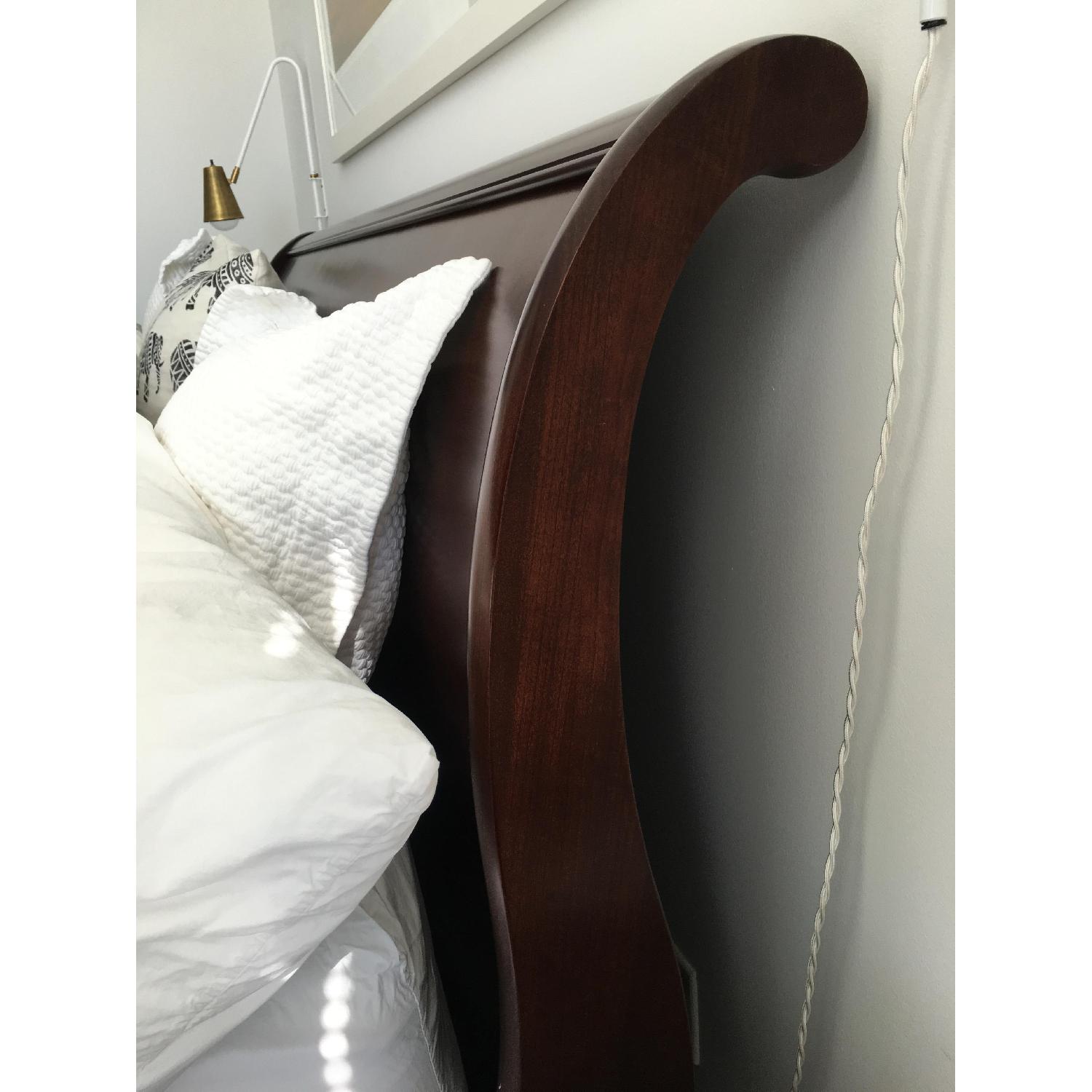 Restoration Hardware Marston King Sleigh Bed frame in Dark Cherry w/ Footboard - image-4