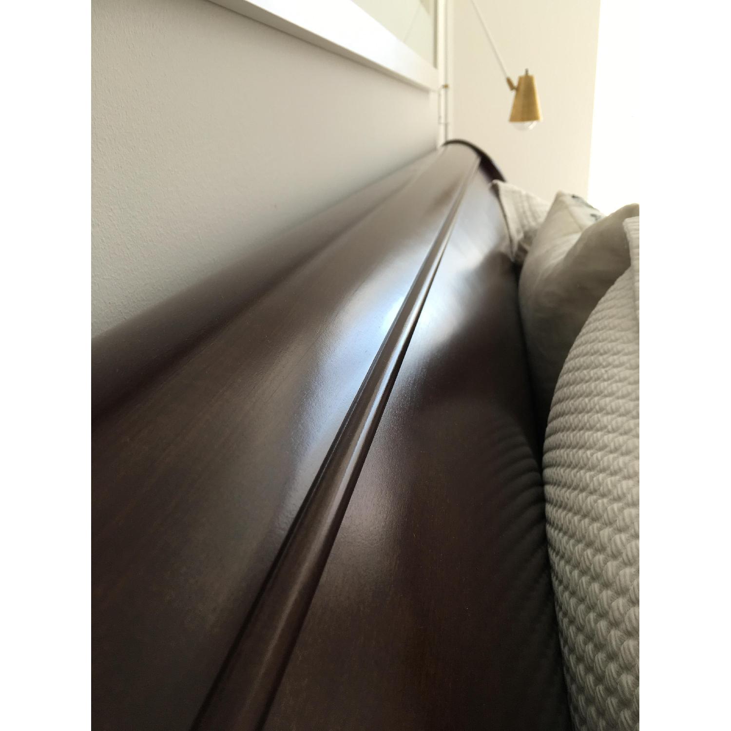 Restoration Hardware Marston King Sleigh Bed frame in Dark Cherry w/ Footboard - image-5