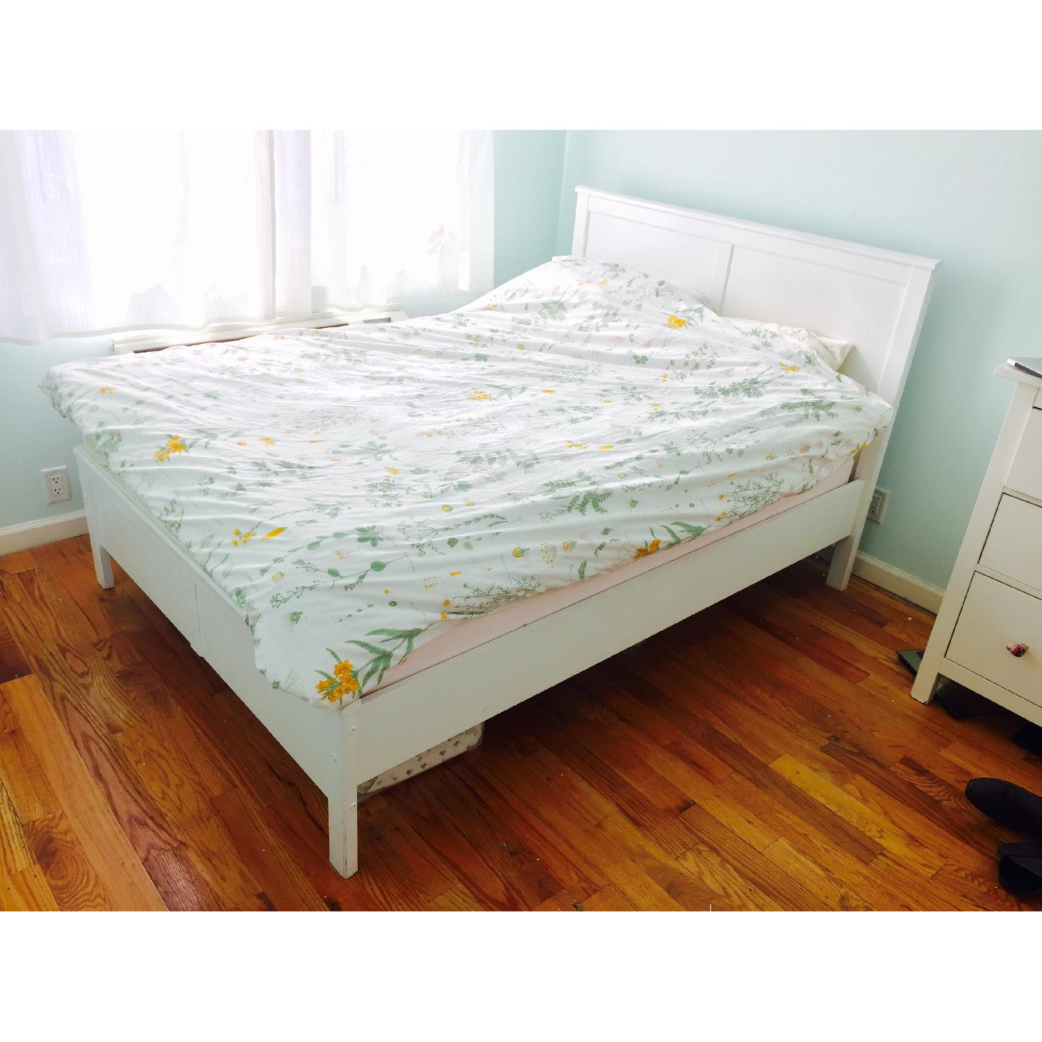 Ikea Hemnes White Queen Painted Queen Bed Frame - image-1