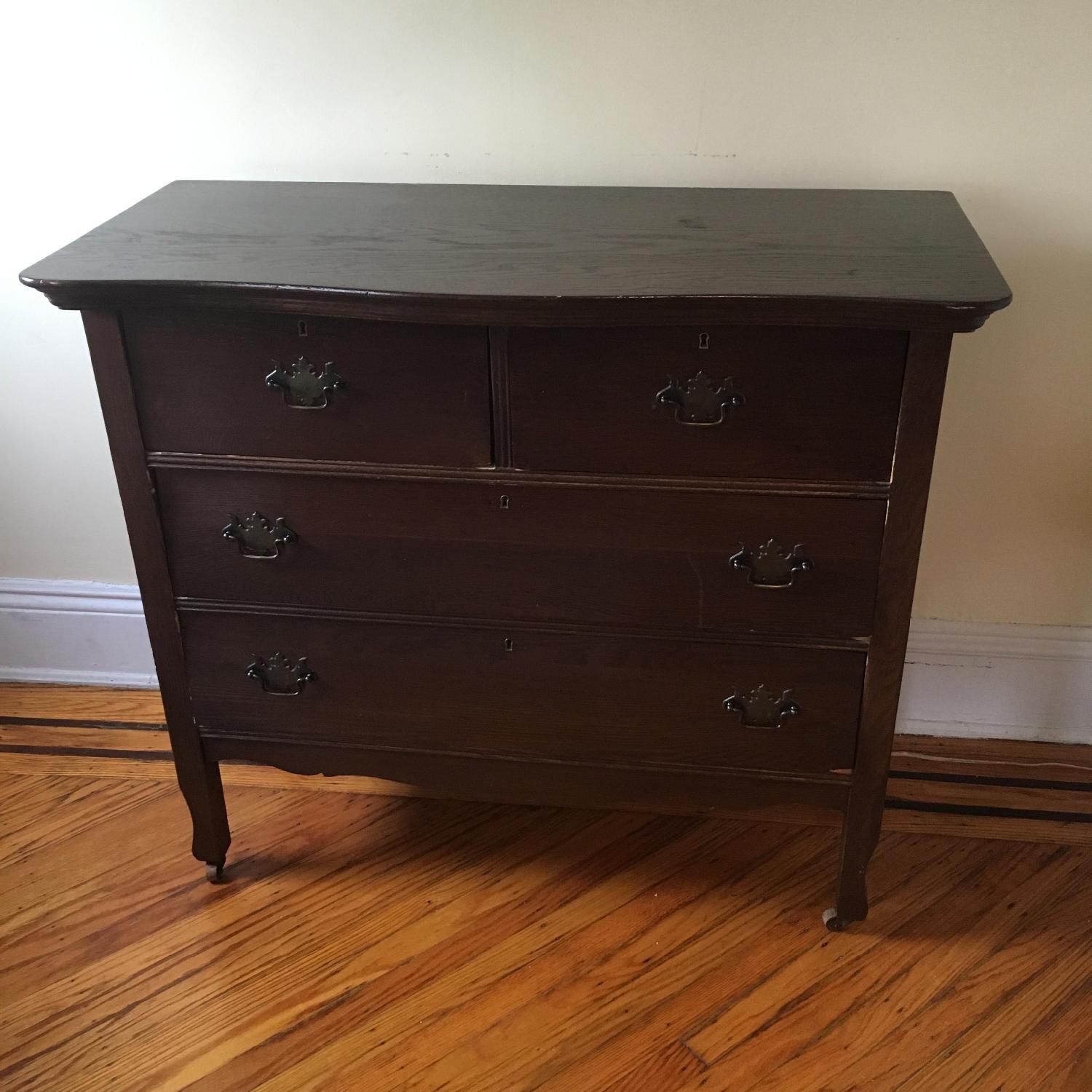 Dark Wood Traditional Antique Dresser - image-1