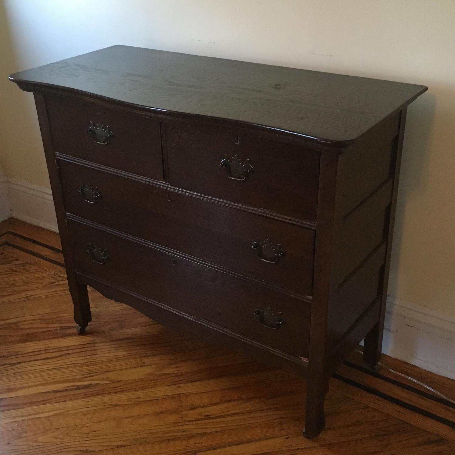Dark Wood Traditional Antique Dresser - image-5