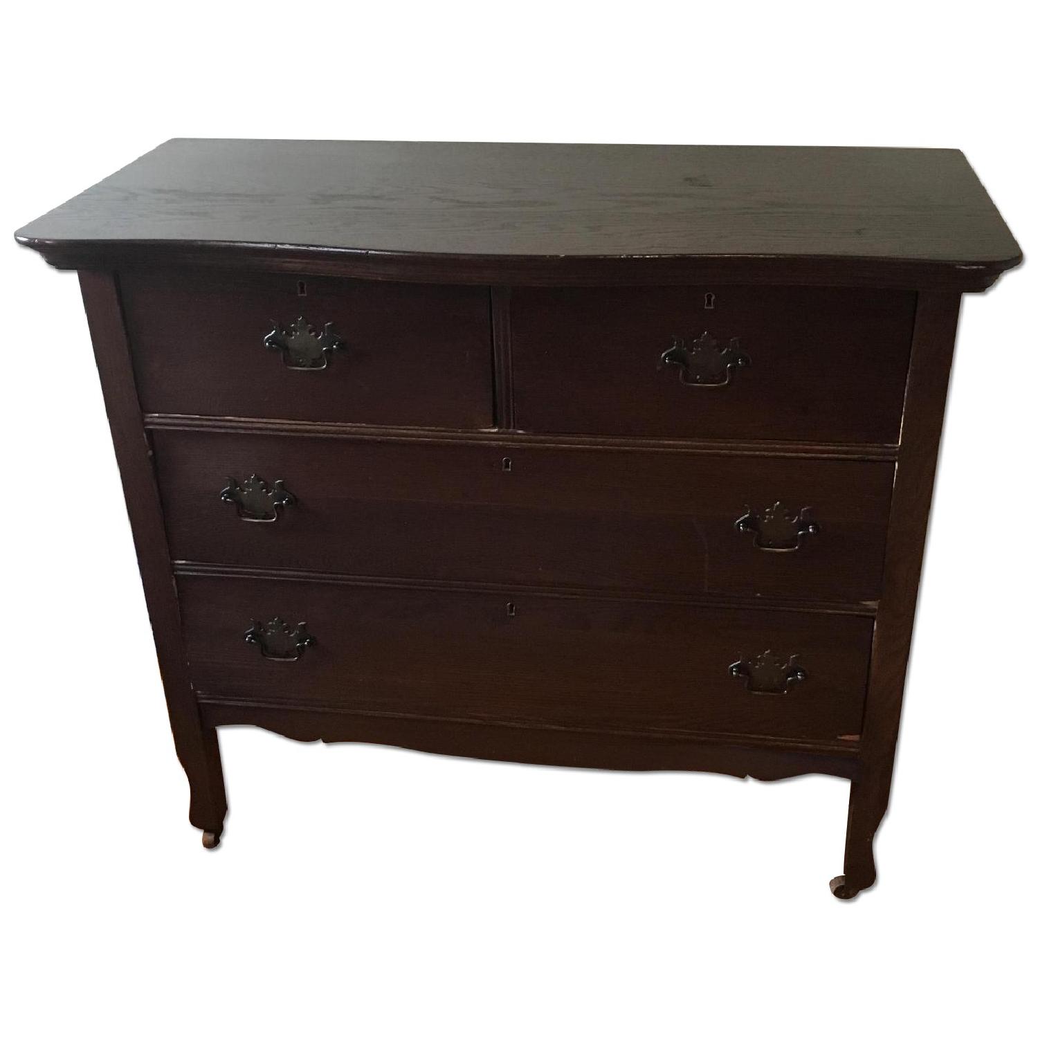 Dark Wood Traditional Antique Dresser - image-0