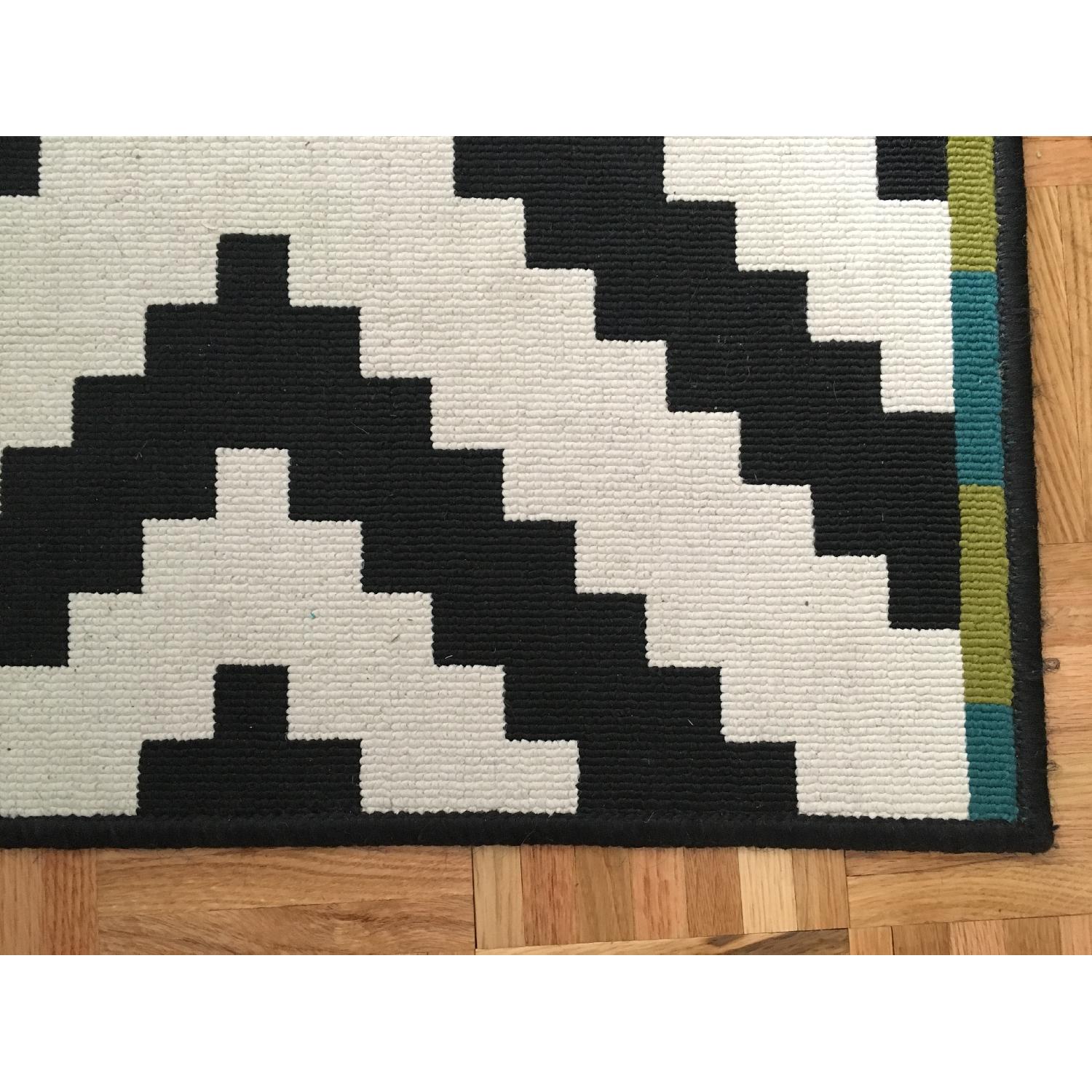 Ikea Black & White Patterned Area Rug - image-1
