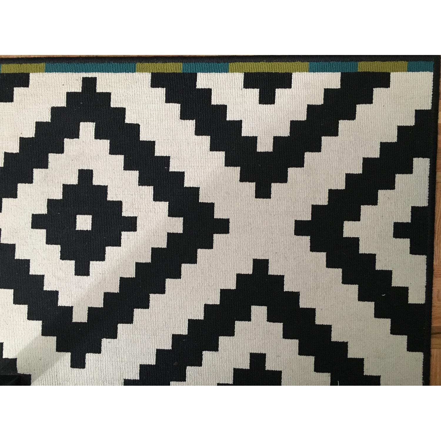 Ikea Black & White Patterned Area Rug - image-3