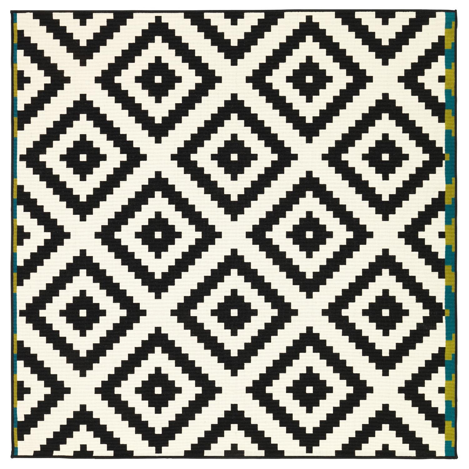 Ikea Black & White Patterned Area Rug - image-4