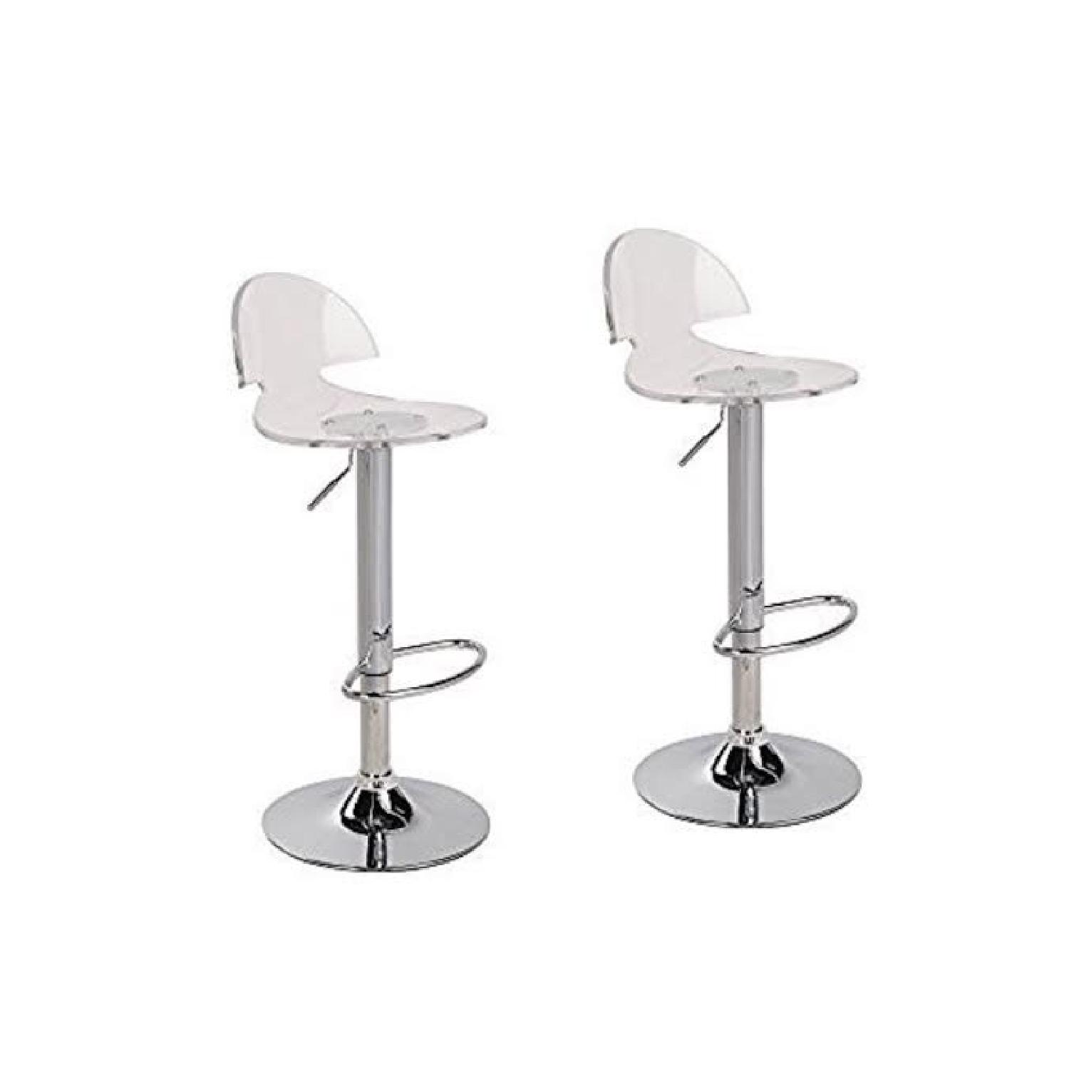 Acrylic Hydraulic Lift Adjustable Counter Bar Stools - image-1