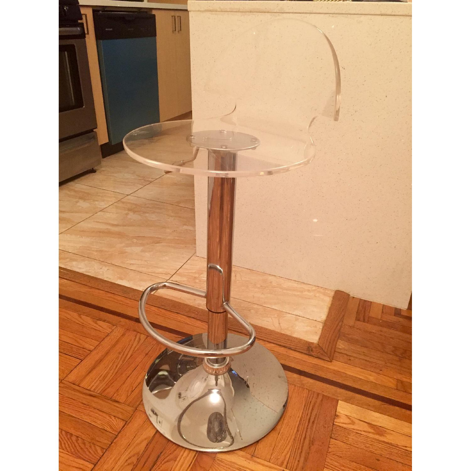 Acrylic Hydraulic Lift Adjustable Counter Bar Stools - image-2