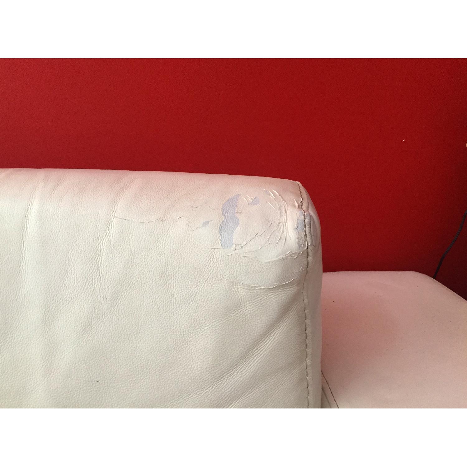 Modern White Leather Sofa Bed - image-7