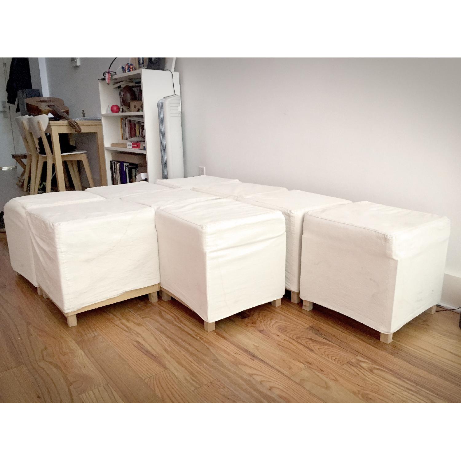 Ikea White Ottoman - image-1