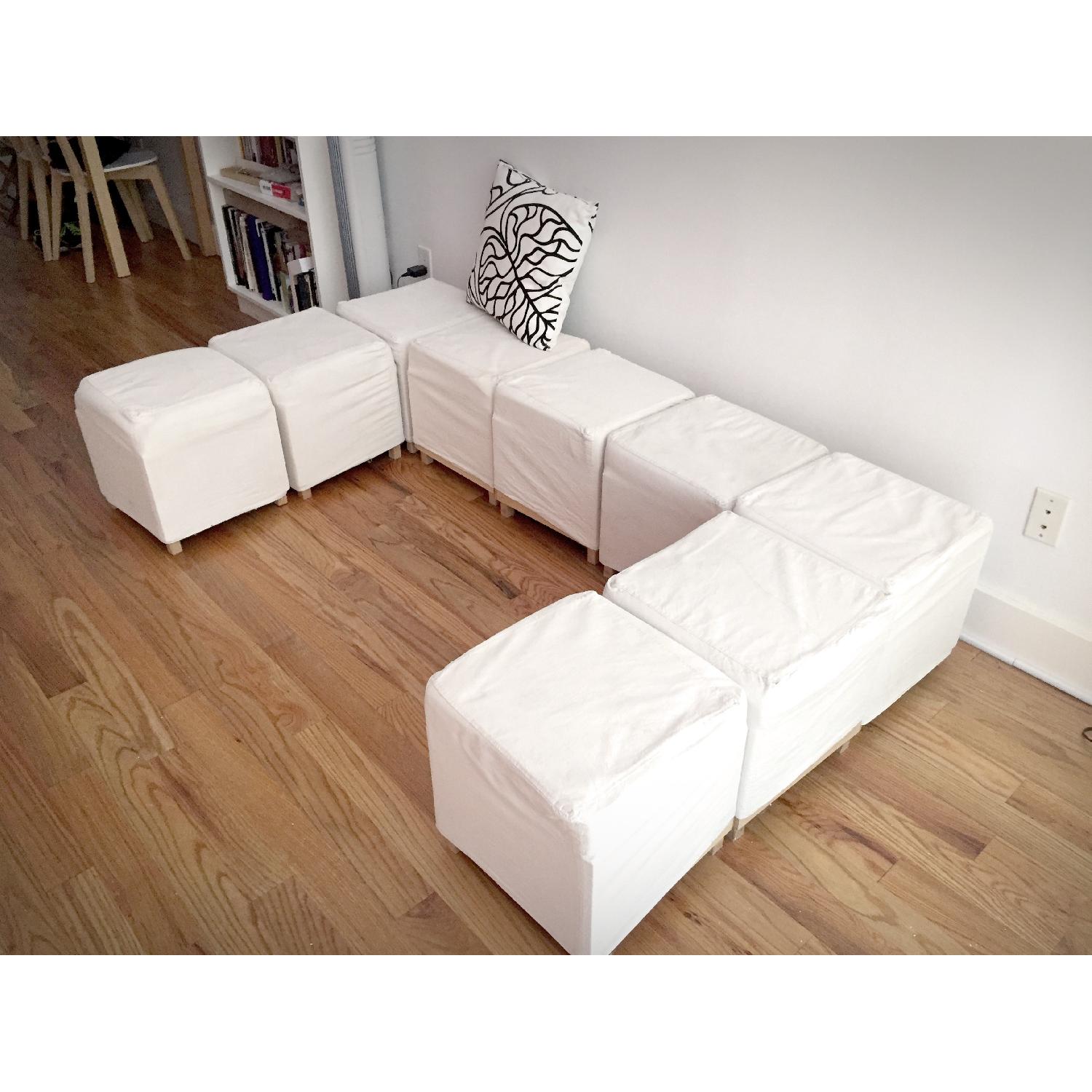 Ikea White Ottoman - image-3