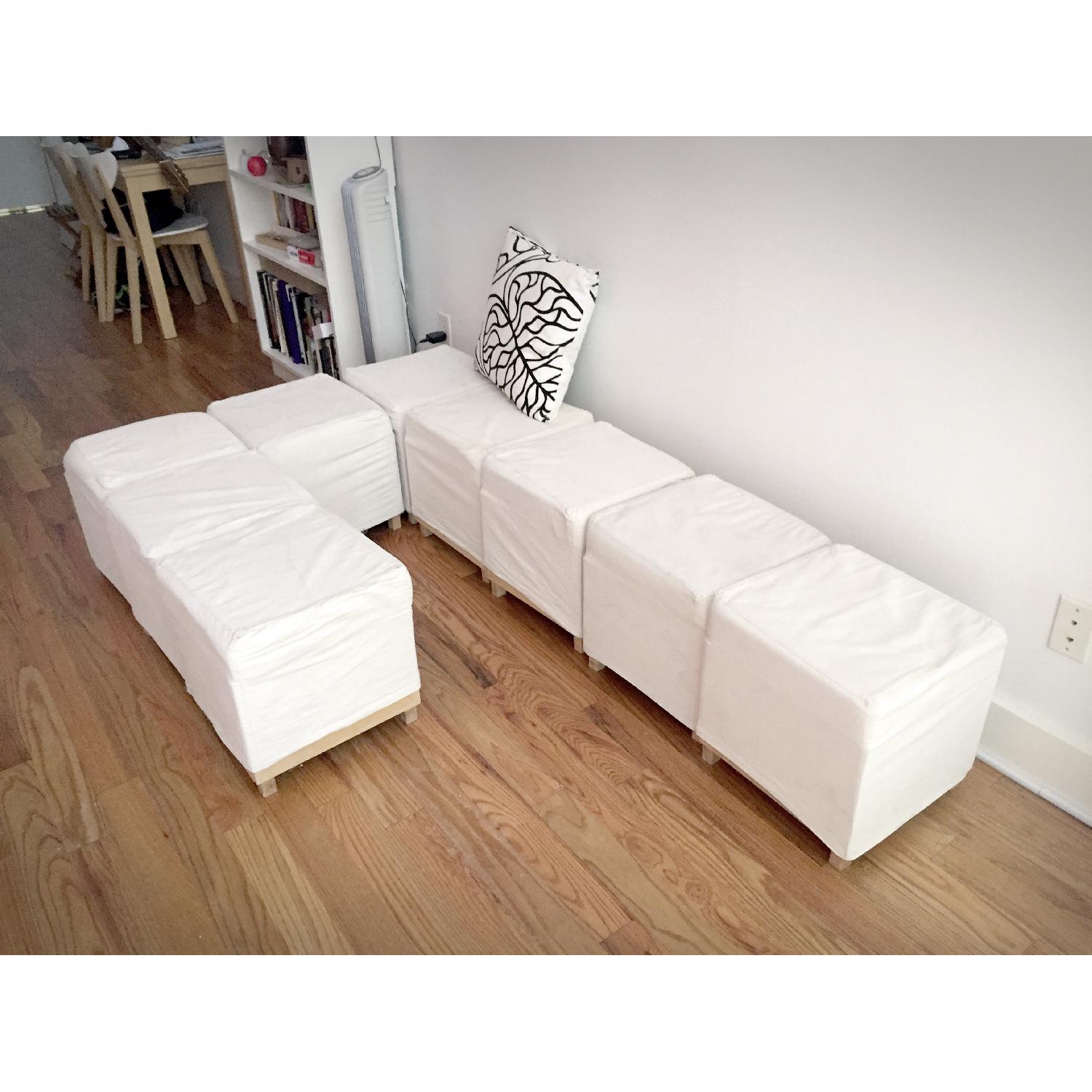 Ikea White Ottoman - image-4