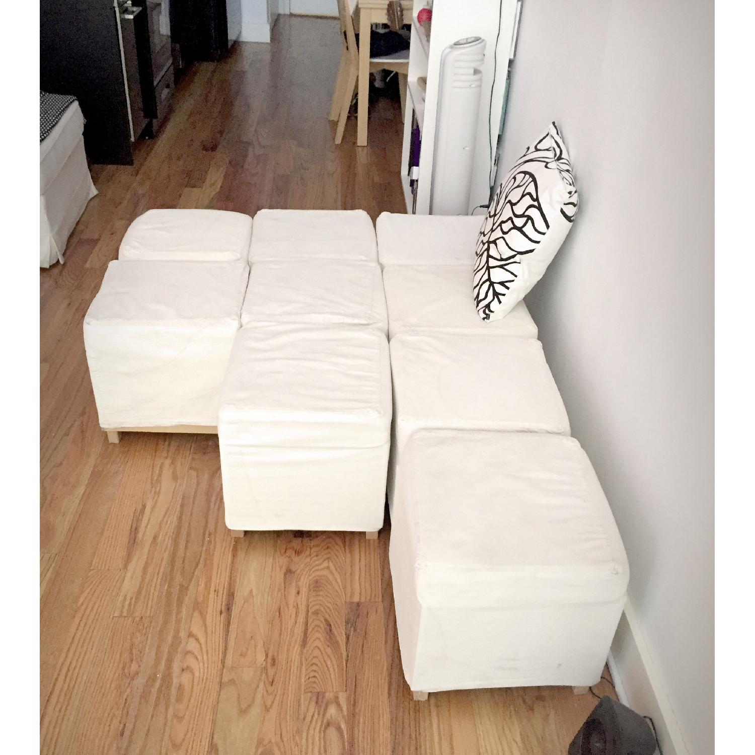 Ikea White Ottoman - image-5
