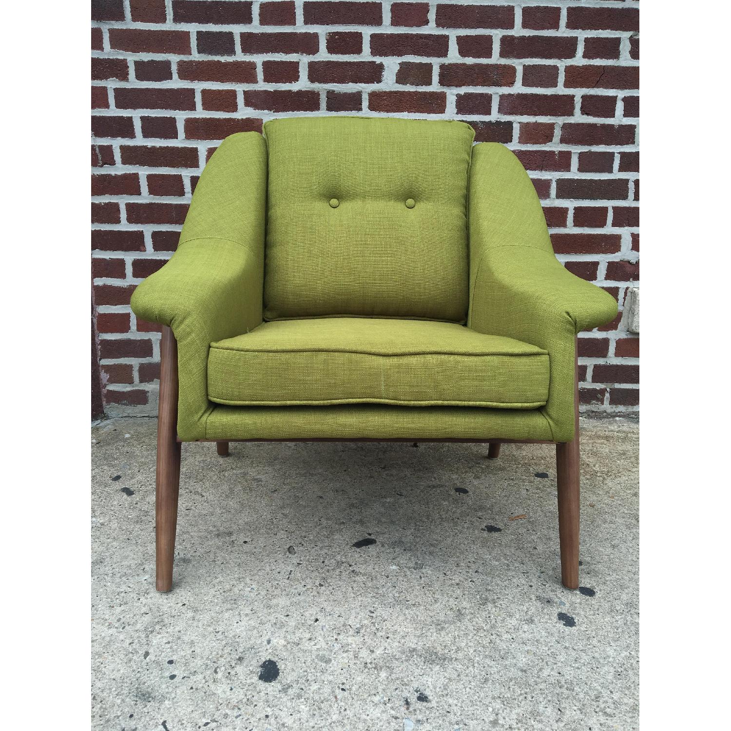 Mid Century Danish Modern Green Lounge Arm Chair - image-1