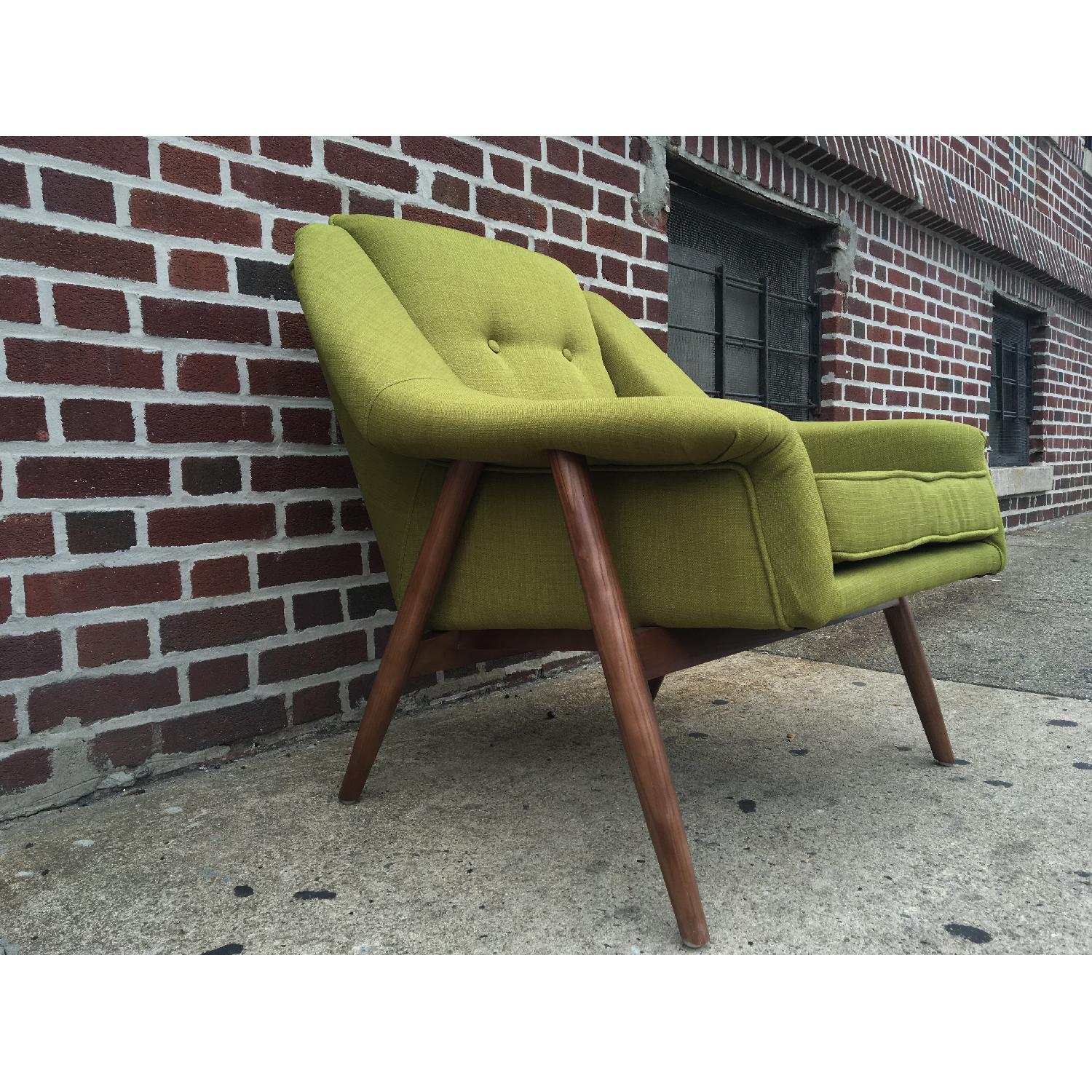 Mid Century Danish Modern Green Lounge Arm Chair - image-2