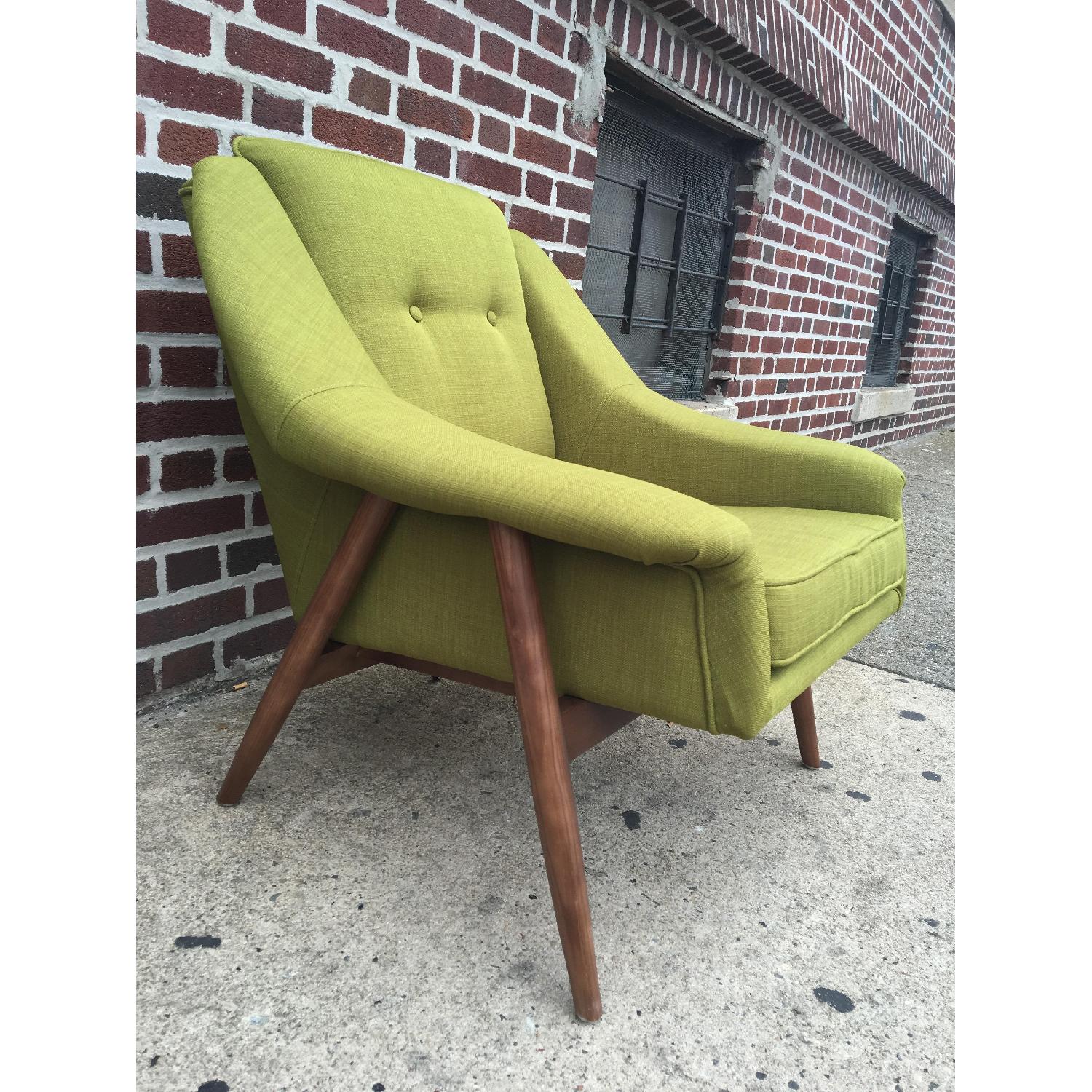 Mid Century Danish Modern Green Lounge Arm Chair - image-3