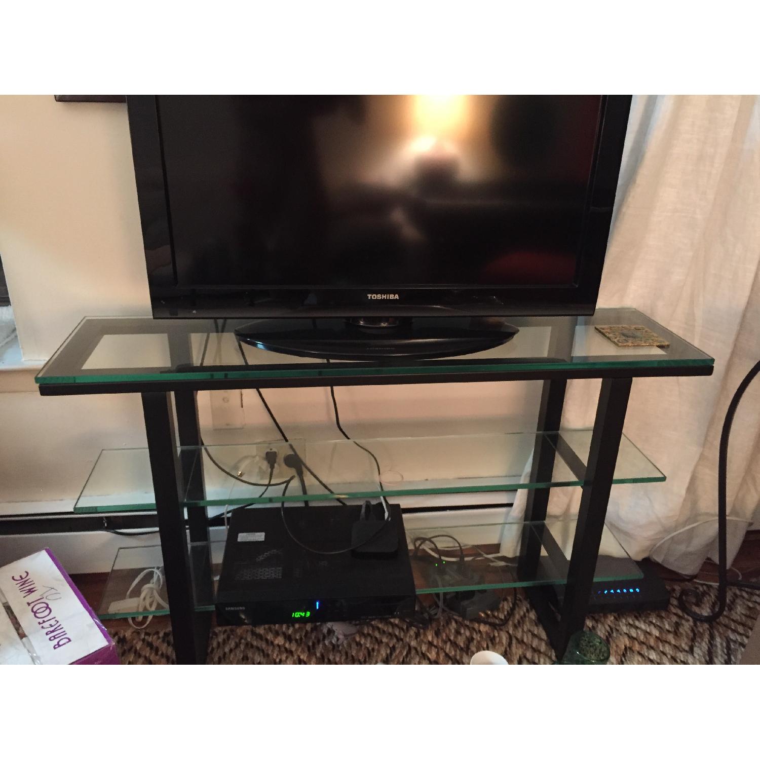 Glass TV Table AptDeco