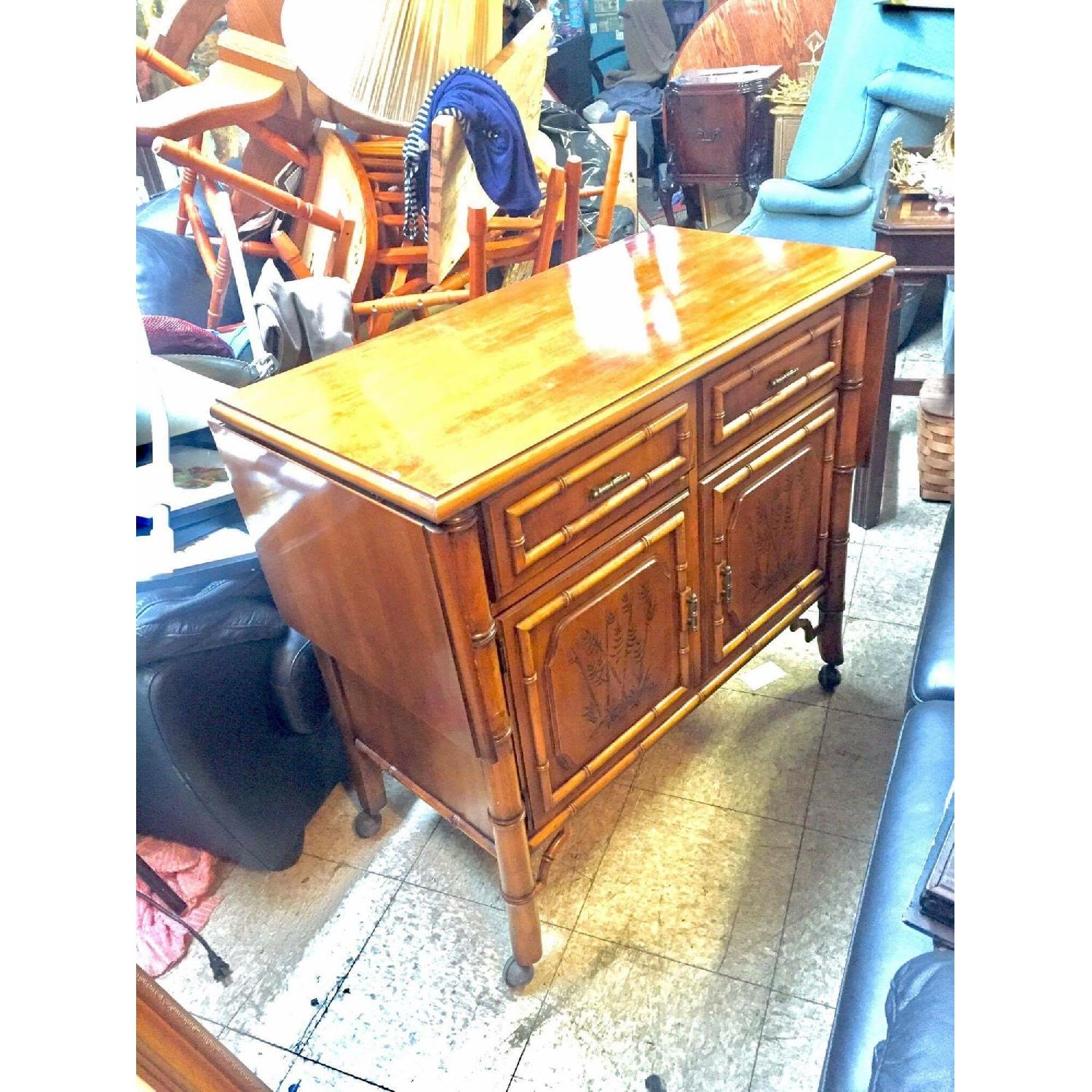 Aloha Furniture Drop Side Server/Cabinet/Bar Cart - image-1