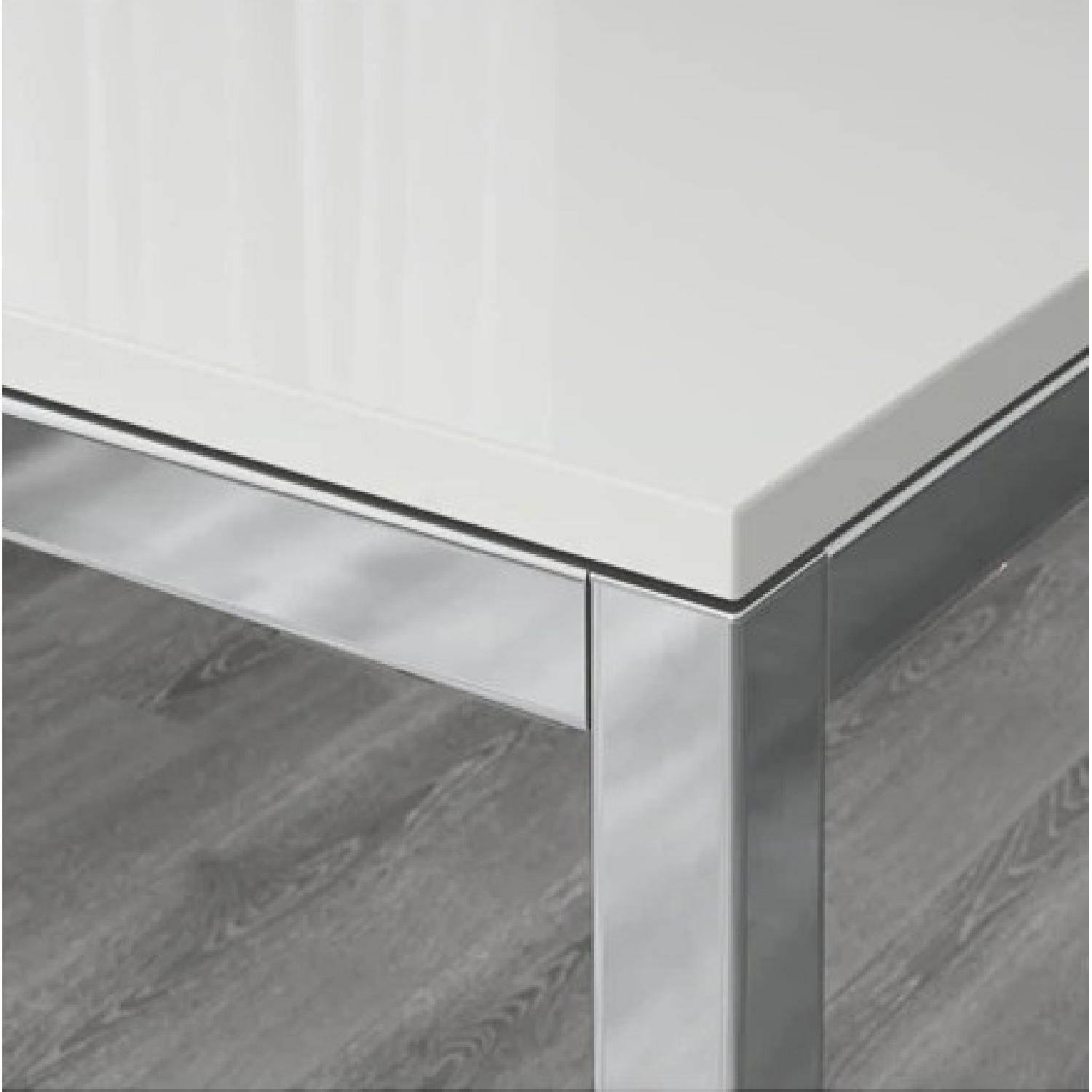 Ikea Torsby White High Gloss Chrome Table - image-2