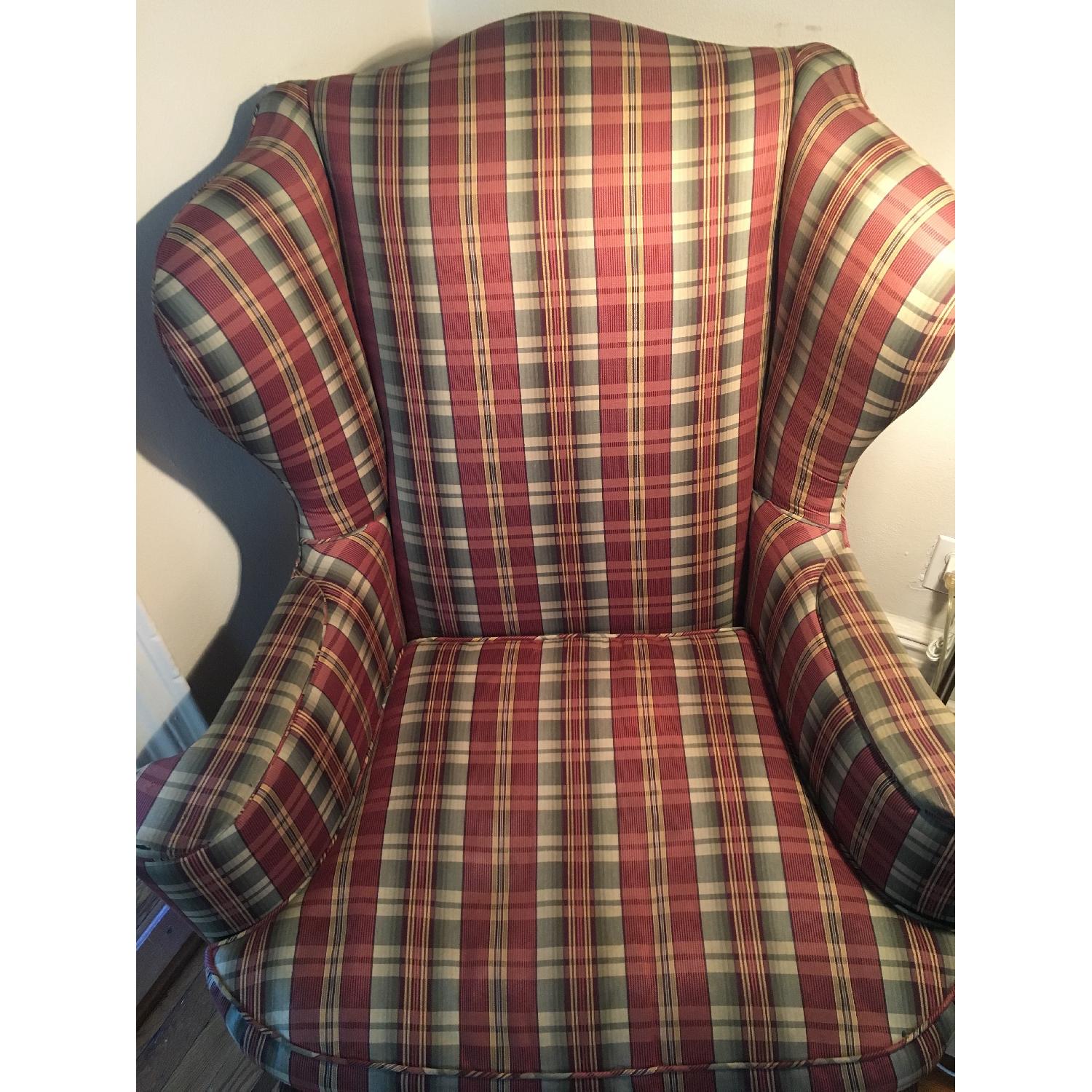 Vintage Queen Anne Antique Wingback Chair - image-2