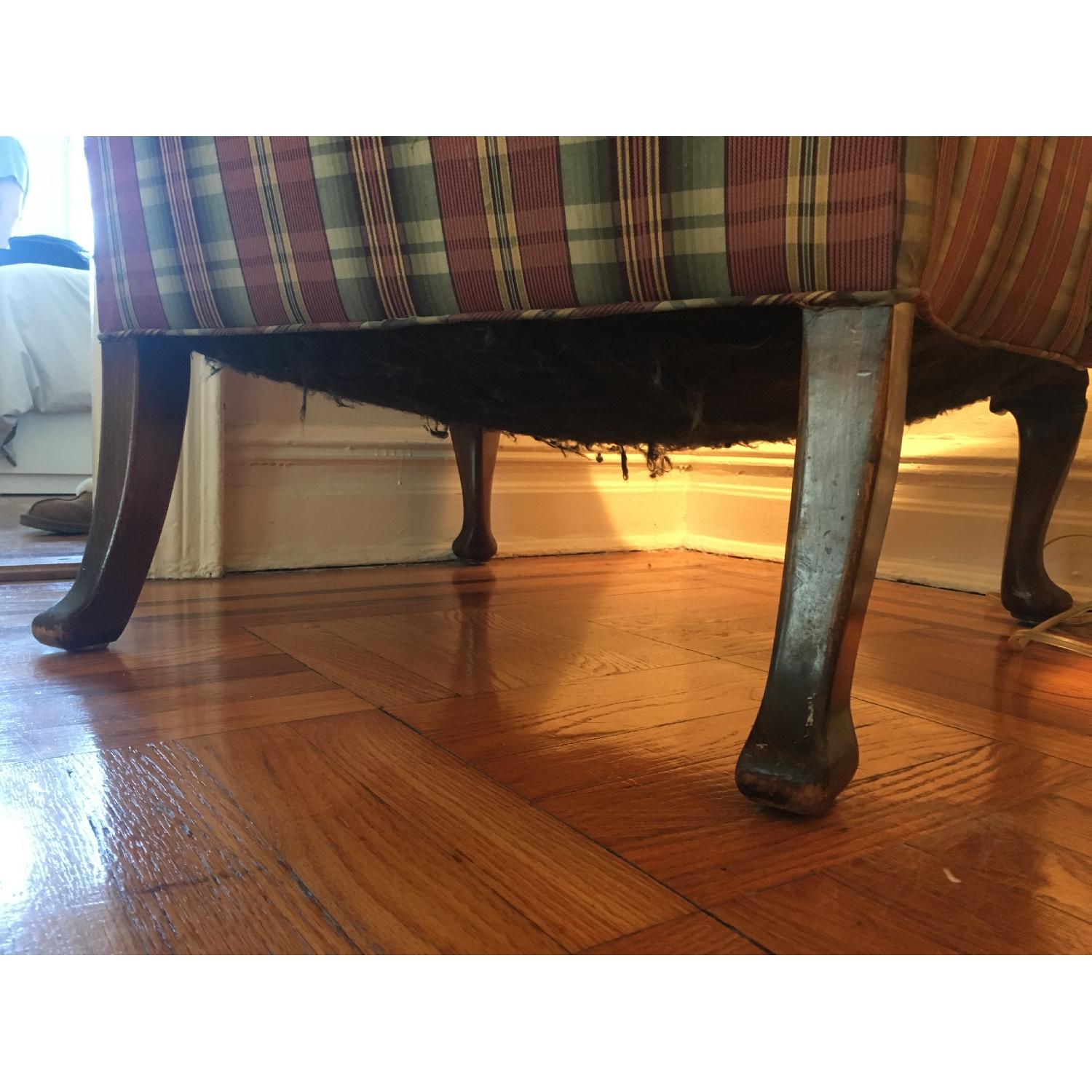 Vintage Queen Anne Antique Wingback Chair - image-4