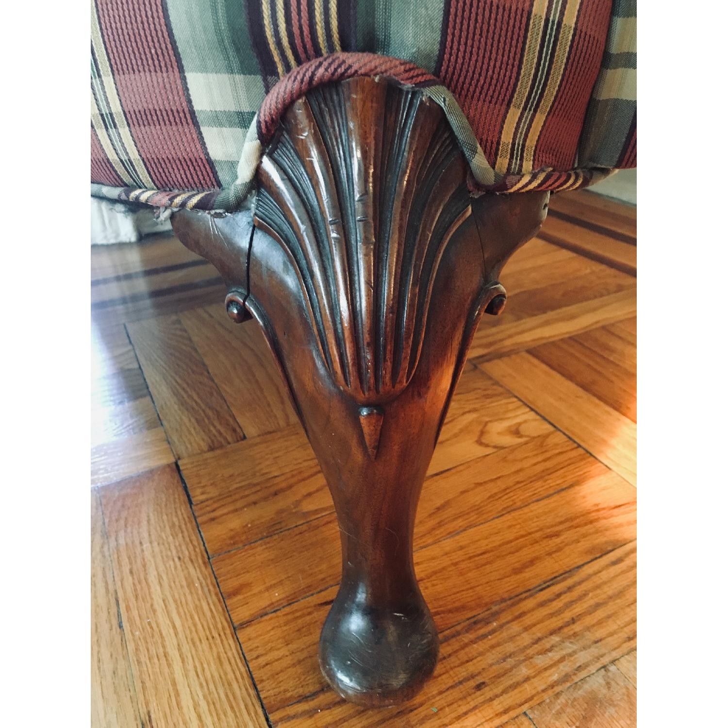 Vintage Queen Anne Antique Wingback Chair - image-5