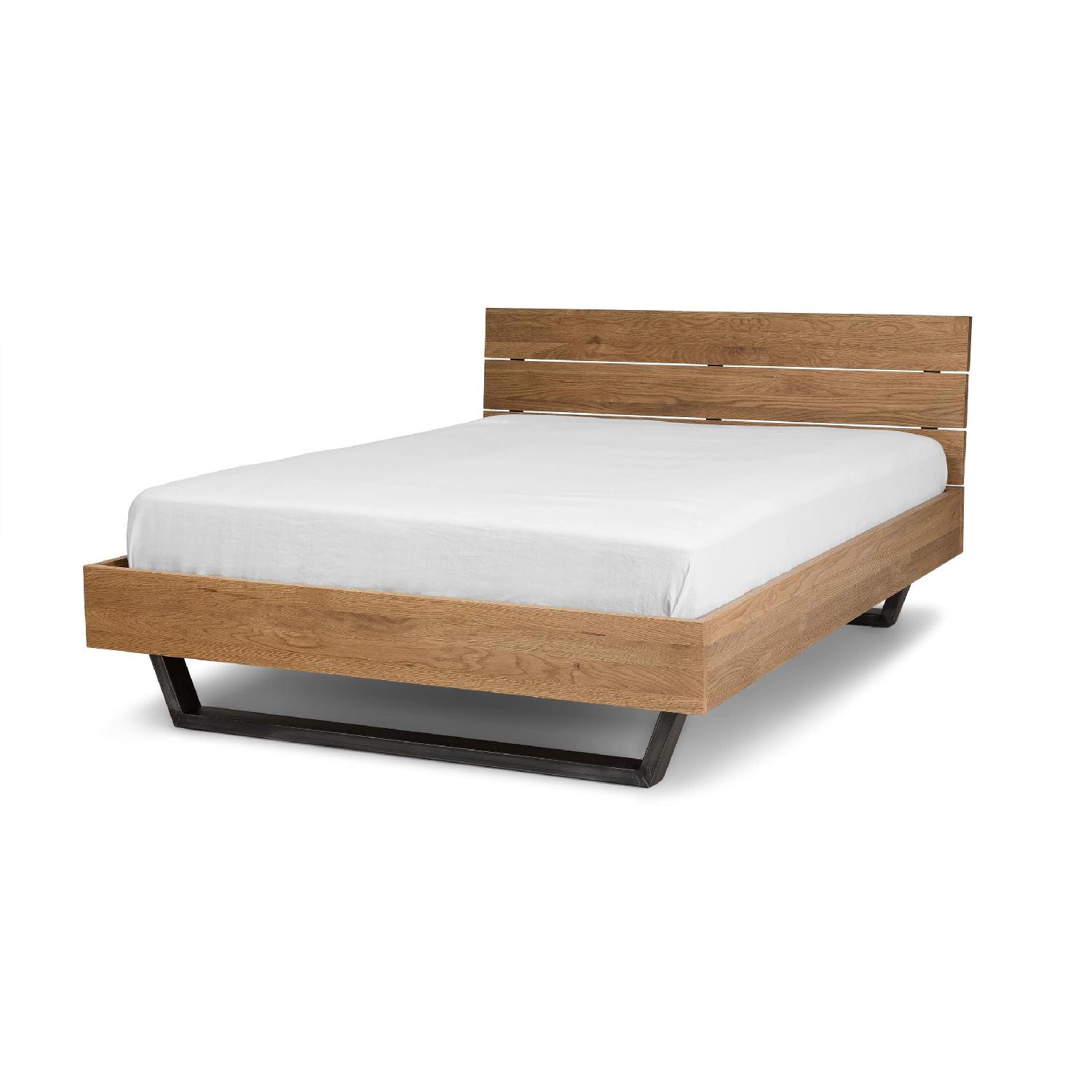 Article Solid Oak Steel Mid Century Full Size Bed - image-0