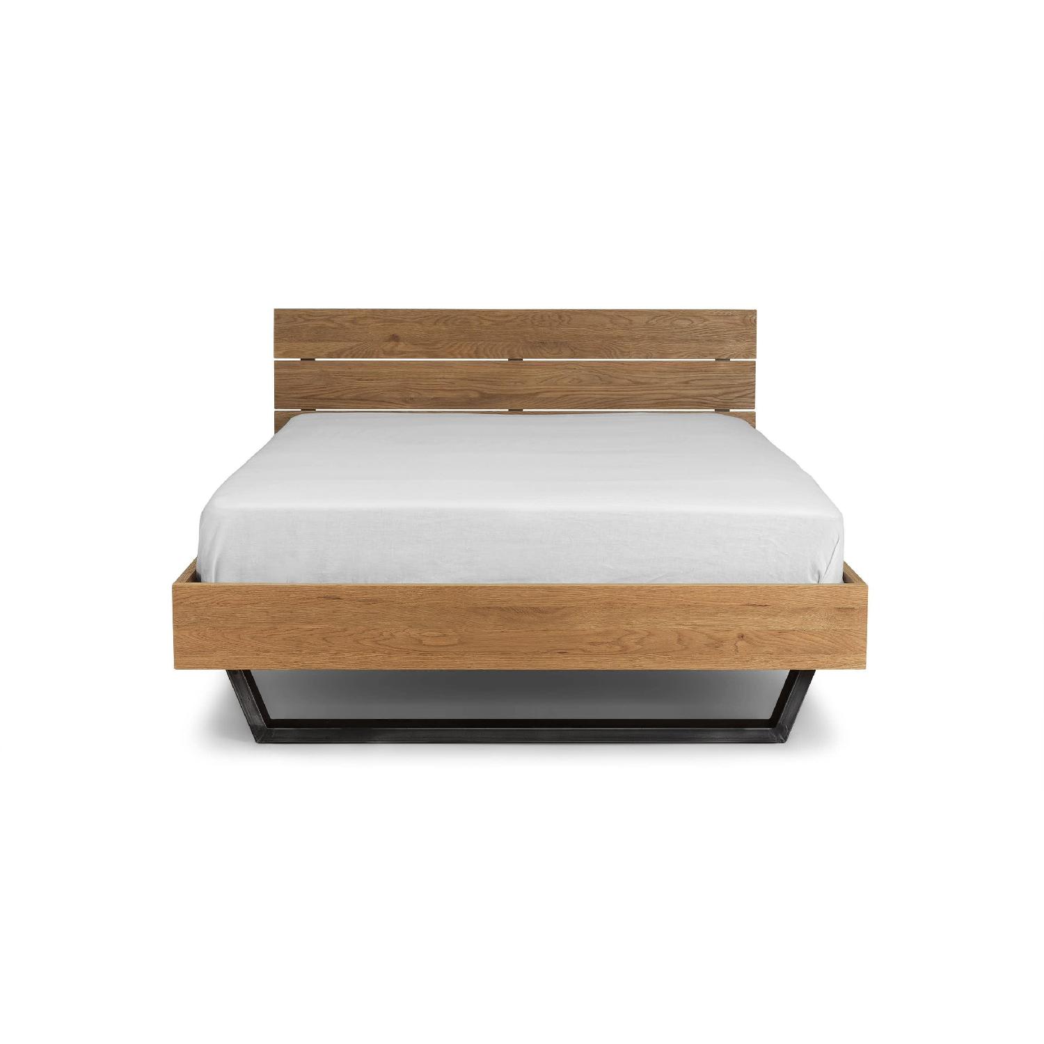 Article Solid Oak Steel Mid Century Full Size Bed - image-3