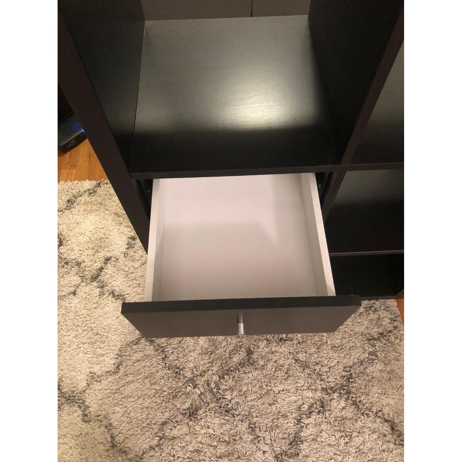 Ikea Kallax Dark Brown Bookshelf w/ 4 Drawer Storage - image-4