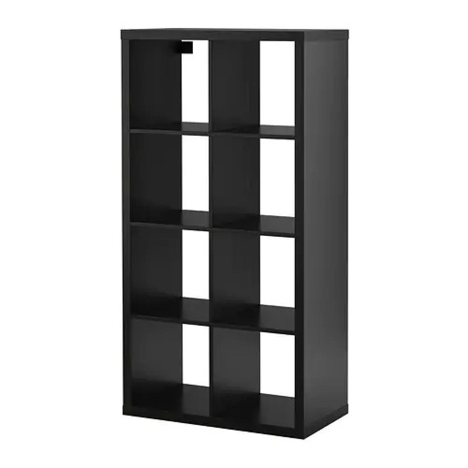 Ikea Kallax Dark Brown Bookshelf w/ 4 Drawer Storage - image-0